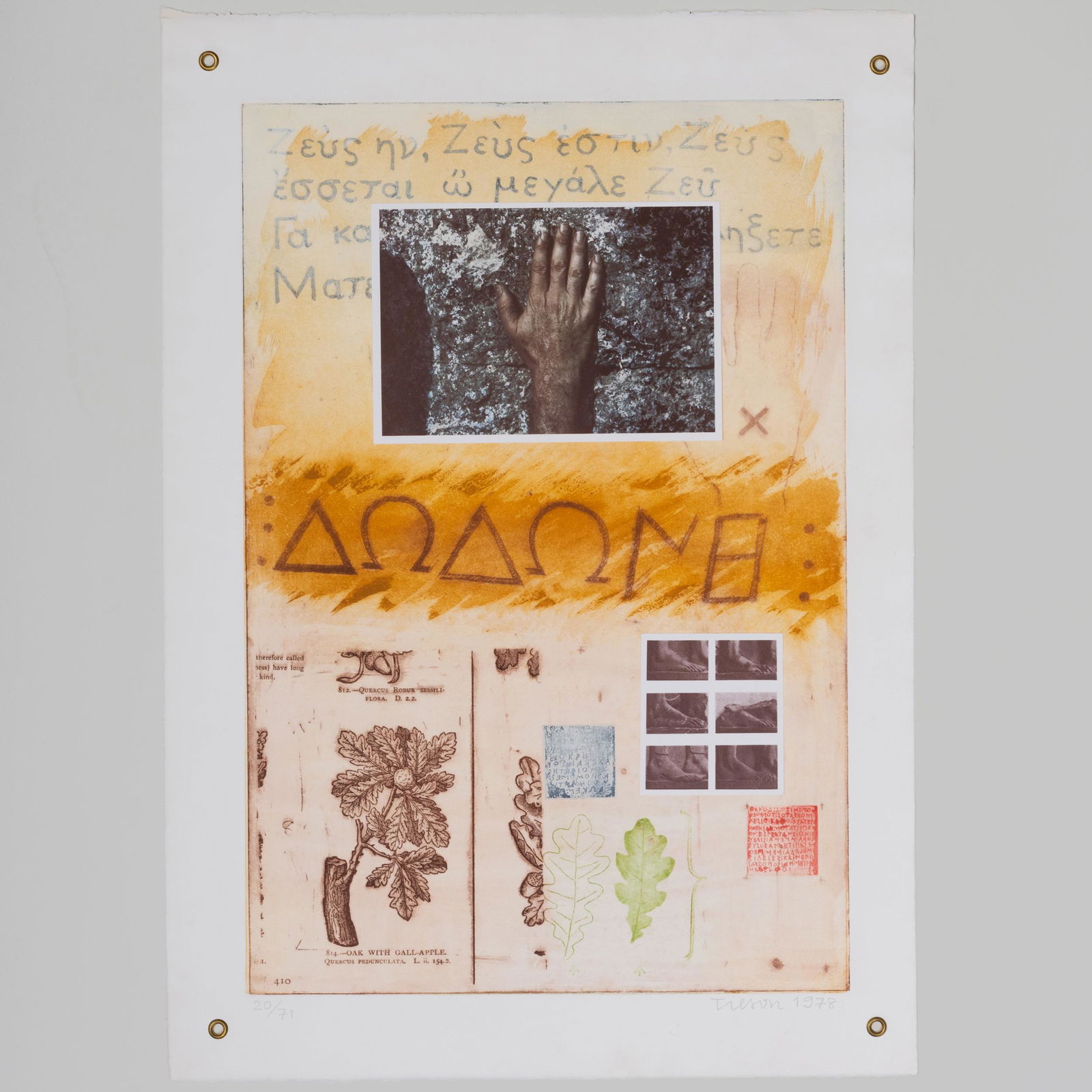 Joe Tilson (b. 1928): Proscinemi, Dodona, Oracle of (1 of 4)