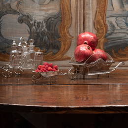 Group of Three Silver Plate Condiment Wares on Wheels