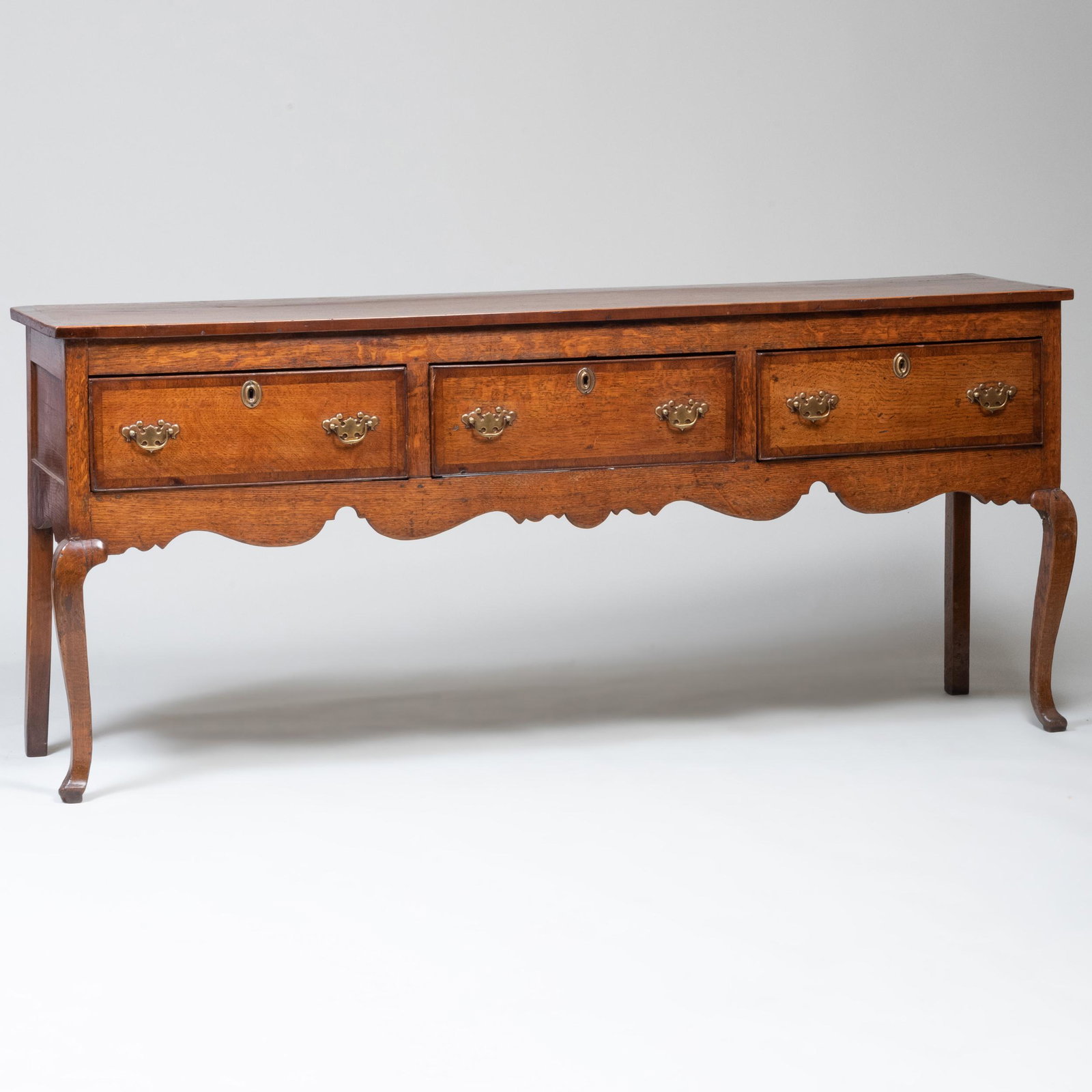 Welsh Inlaid Oak Dresser Base (1 of 8)