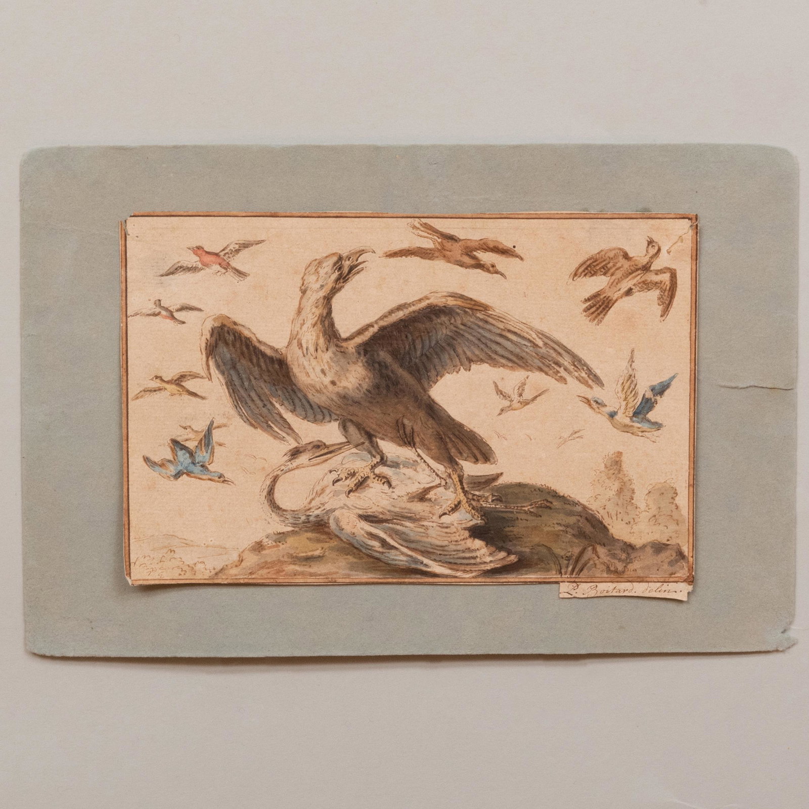 Attributed to John William Hill (1812-1879): On the: Attributed to John William Hill (1812-1879): On the Hackensee Watercolor on paper, signed 'JW Hill' lower right, titled and inscribed 'J.W. Hill' twice on the reverse; together with Francois Boit