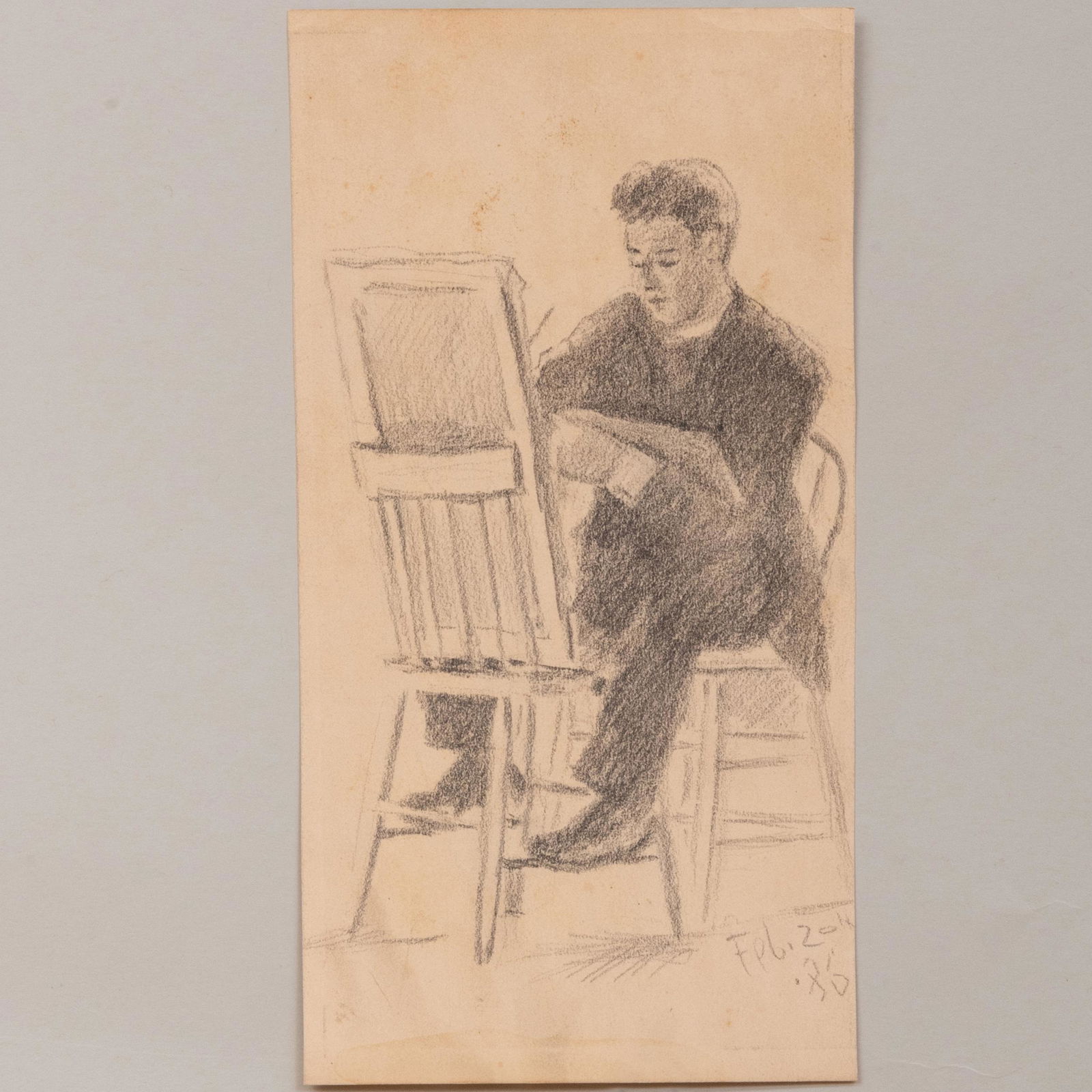 John Haberle (1856-1933): Sketch of an Artist: John Haberle (1856-1933): Sketch of an Artist Pencil on paper, 1886, unsigned, dated lower right. 9 x 4 1/2 in. (sheet), unframed.