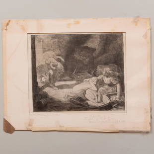 Alphonse Legros (1837-1911): L'Incendie: Alphonse Legros (1837-1911): L'Incendie Etching in black on wove paper, 1875. 9 1/2 x 12 in. (sheet), unframed.