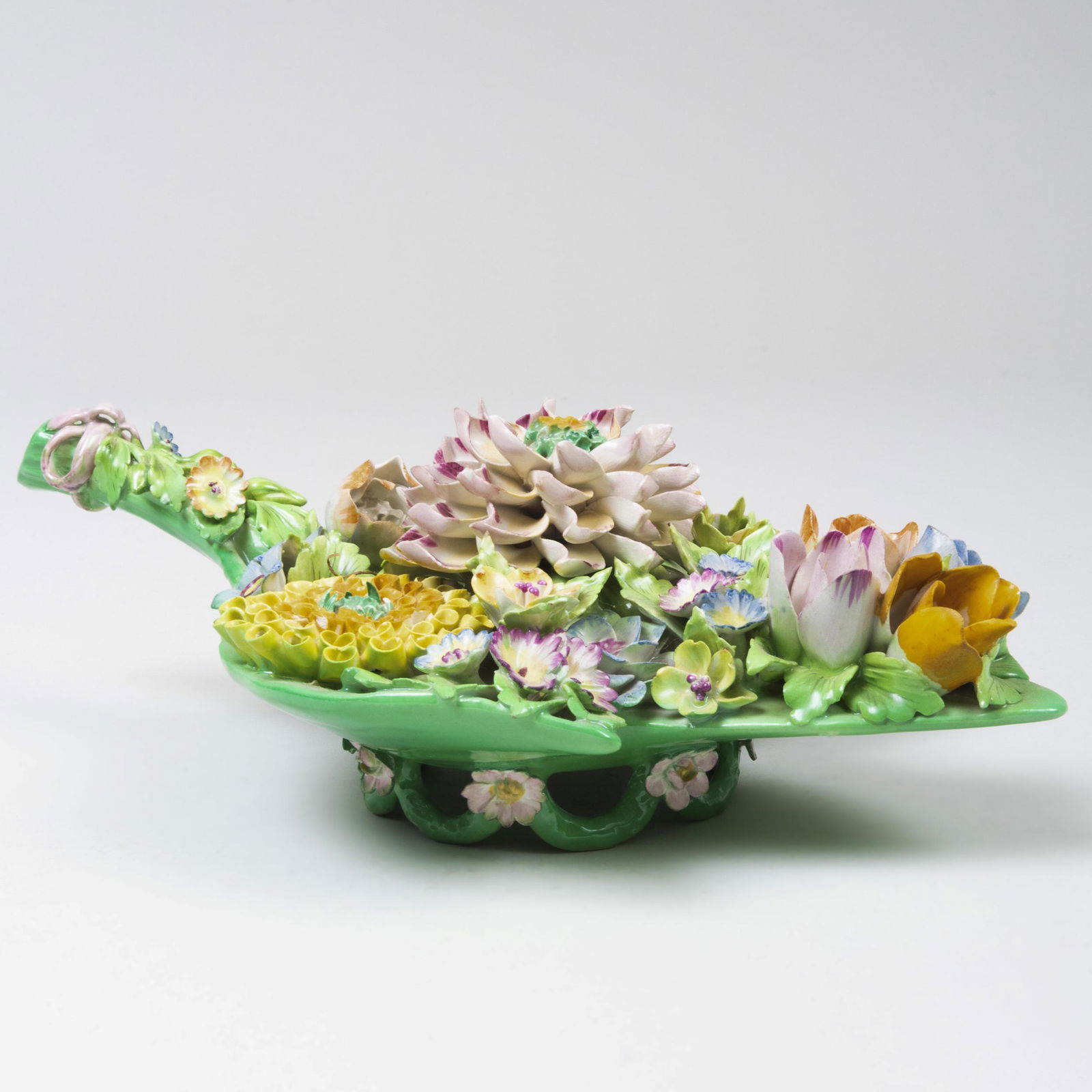 English Flower Encrusted Porcelain Table Ornament (1 of 17)