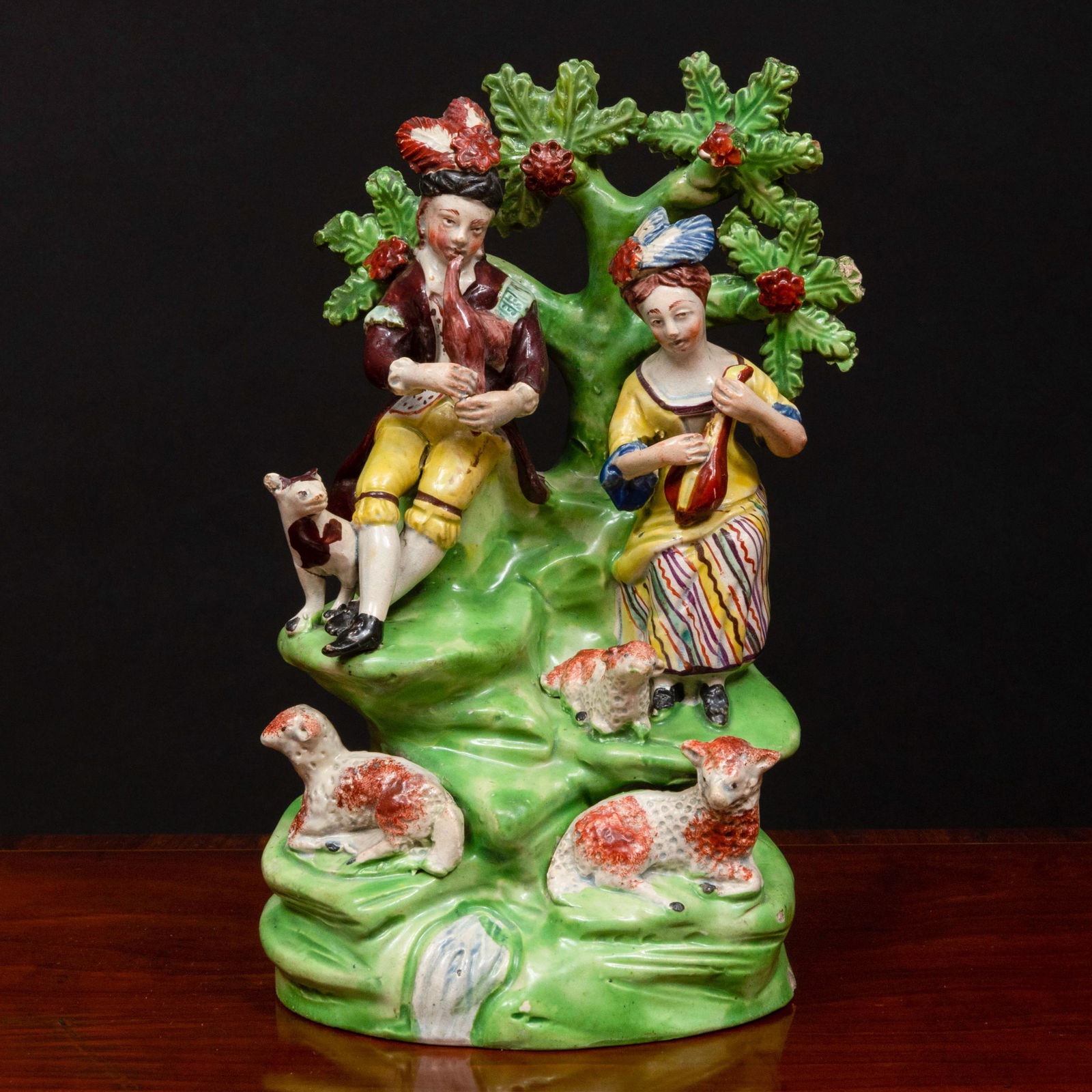 Staffordshire Pearl Glazed Earthenware Shepherd and (1 of 9)