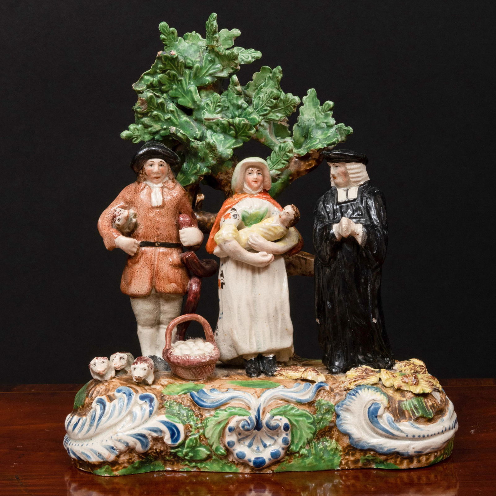 Staffordshire Earthenware Bocage Figure Group of the (1 of 7)