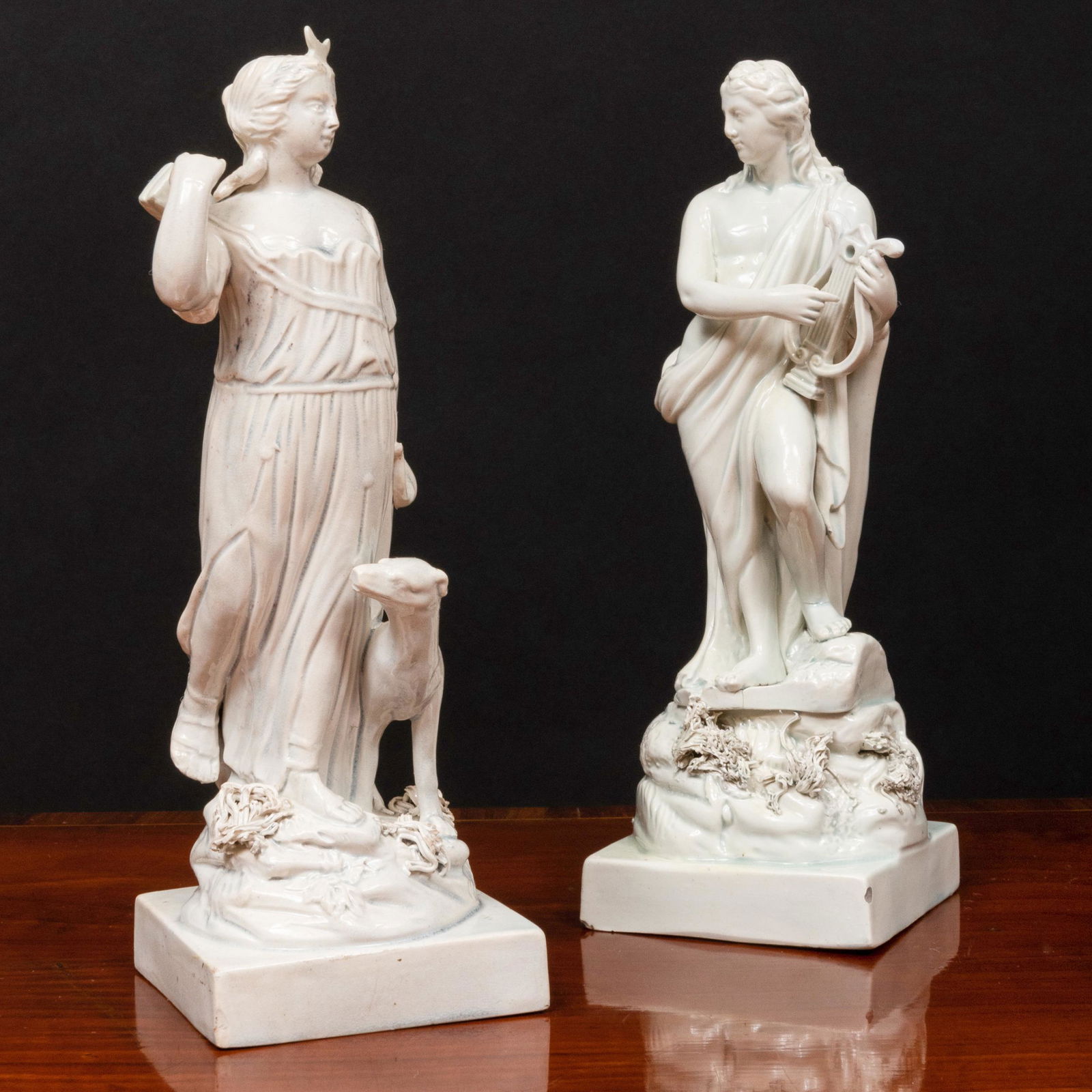 Staffordshire Pearl Glazed Earthenware Figure of Diana (1 of 9)