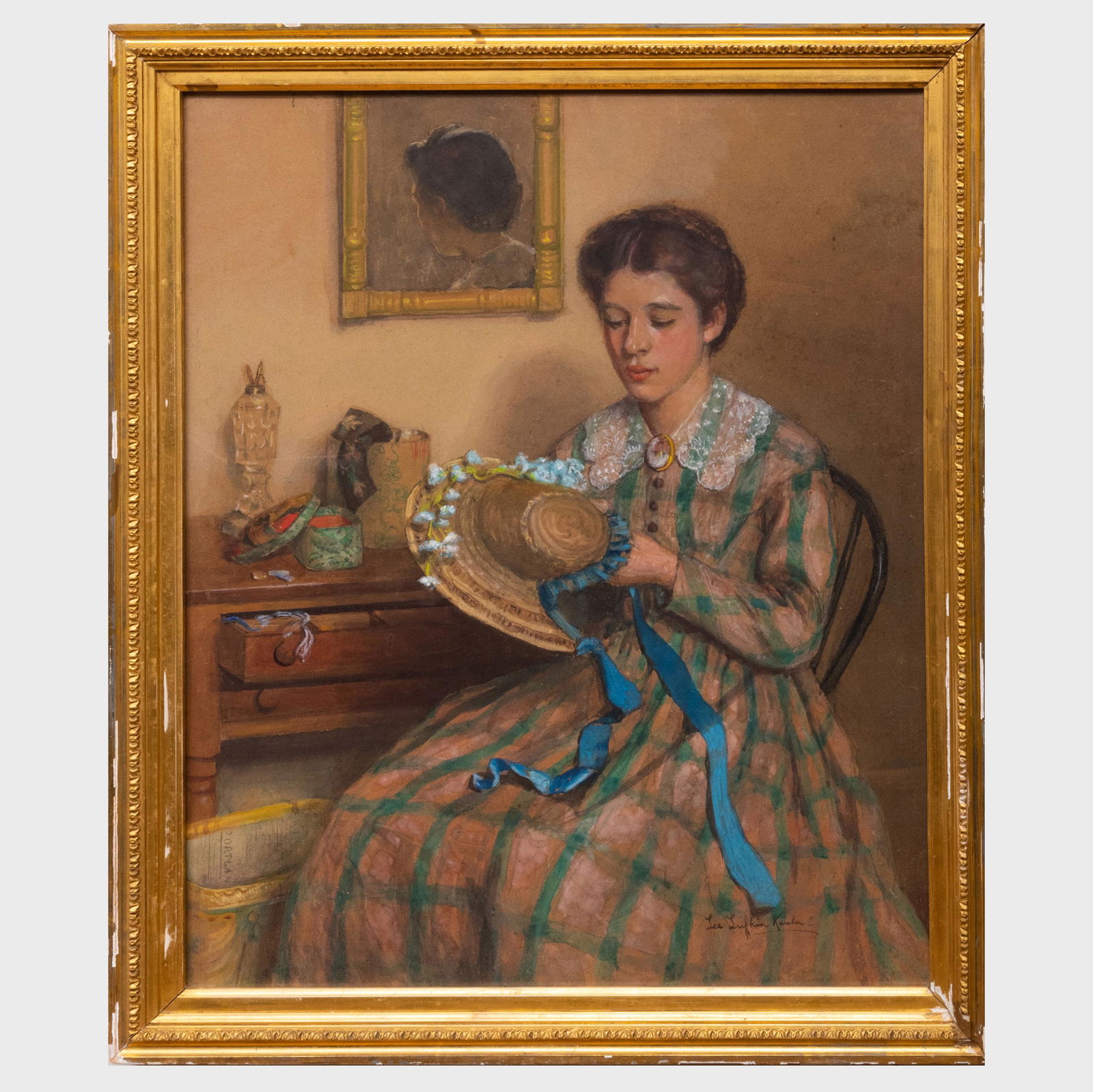 Lee Lufkin Kaula (1865-1957): Trimming the Bonnet (1 of 3)