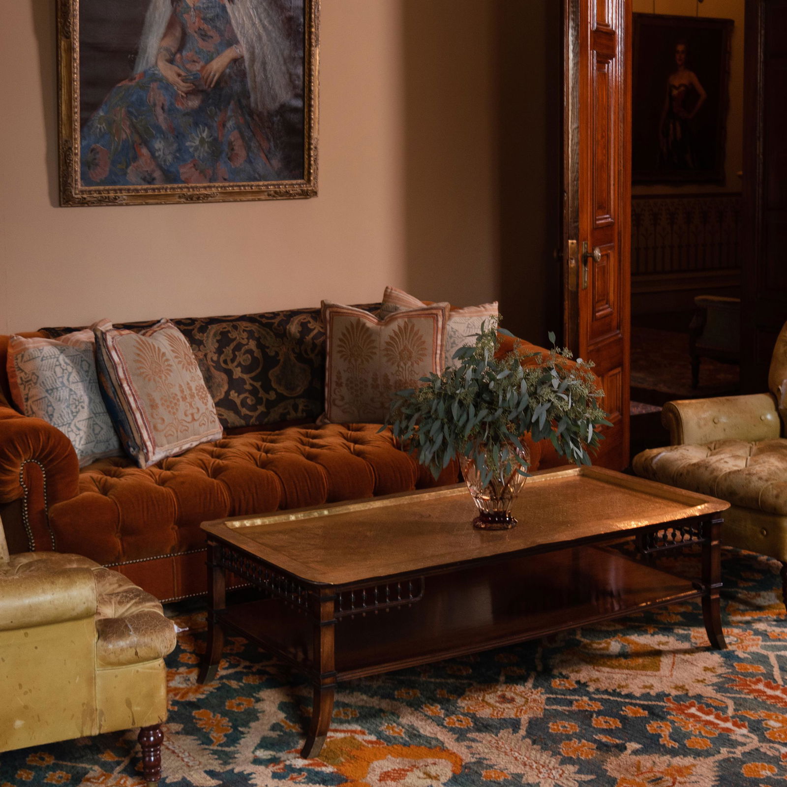 Aesthetic Movement Inspired Brass and Mahogany Low (1 of 9)