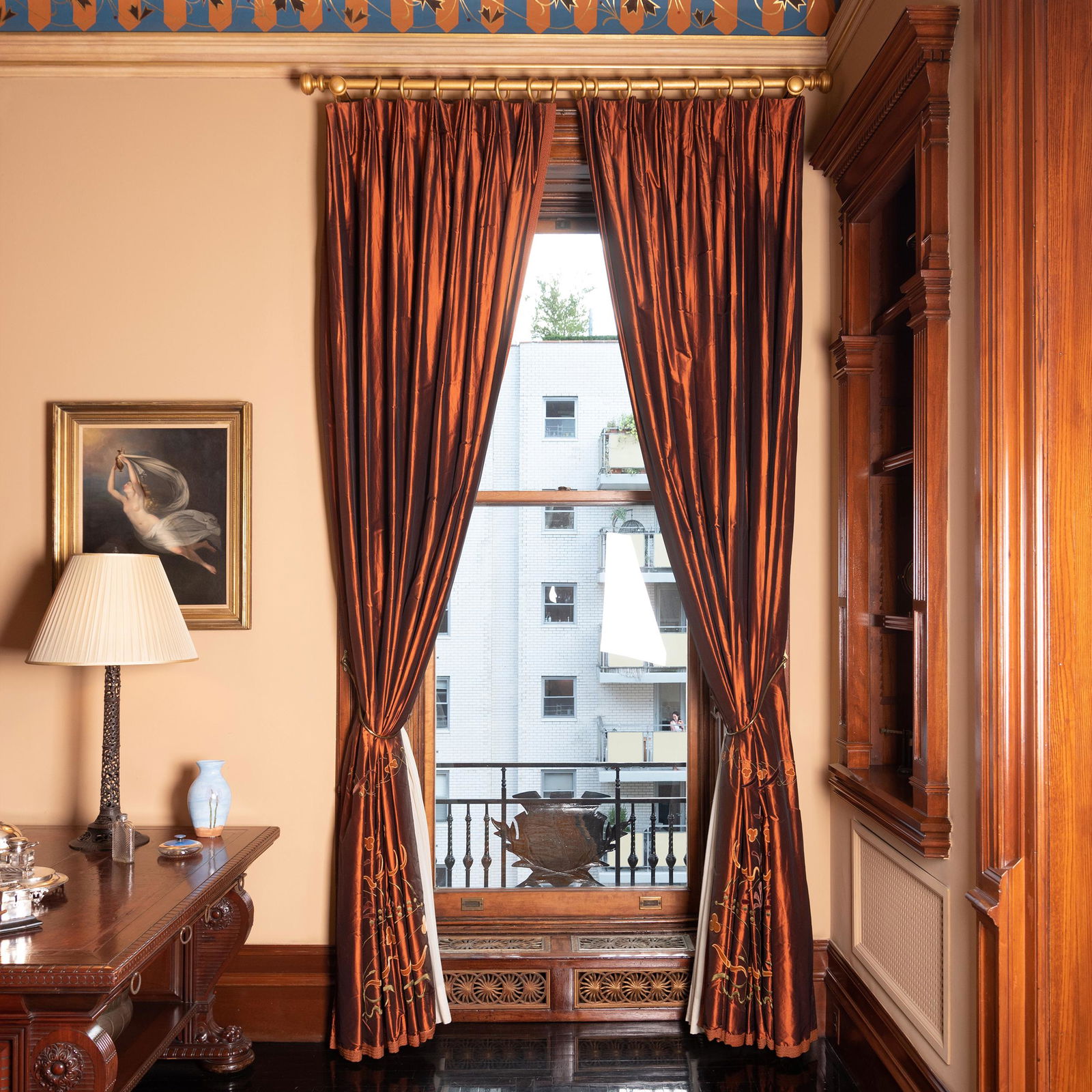 Group of Six Silk and Embroidered Velvet Curtains (1 of 17)