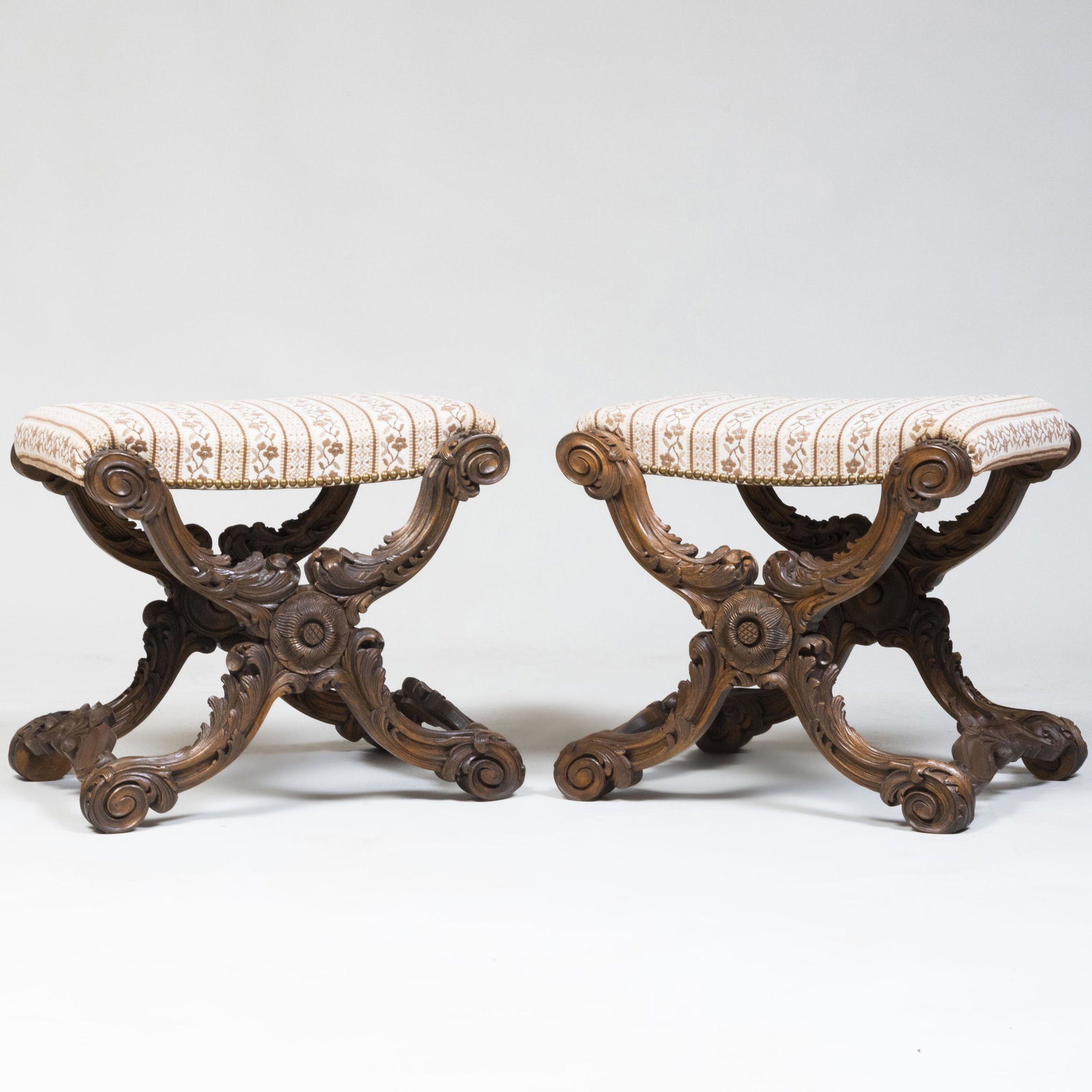 Pair of Italian Baroque Style Carved Stained Wood (1 of 10)