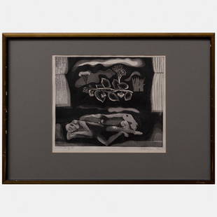 Kalal Laxma Goud (b.1940): Untitled; and Untitled: Kalal Laxma Goud (b.1940): Untitled; and Untitled Two etchings in black on wove paper, 1972, both signed, dated and inscribed 'Etching Zinc' and 'AP' in pencil, one numbered 8/10 10 1/2 x 12 1/4 in. (
