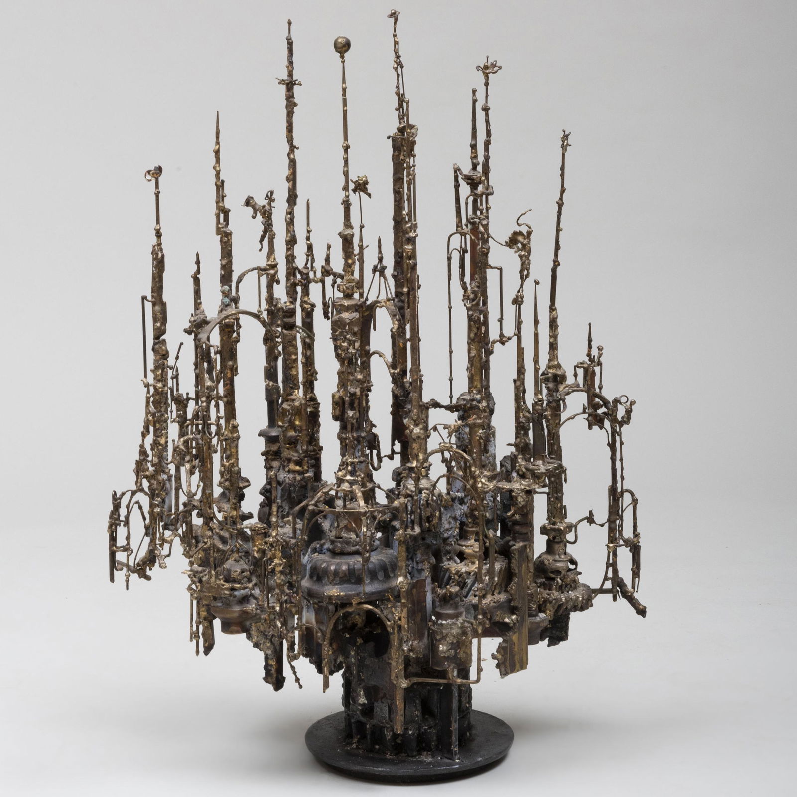 Judith Brown (1931-1922): Renaissance City: Judith Brown (1931-1922): Renaissance City Welded metal, unmarked, on a marble base. 321/2 x 27 x 15 in. (without base).