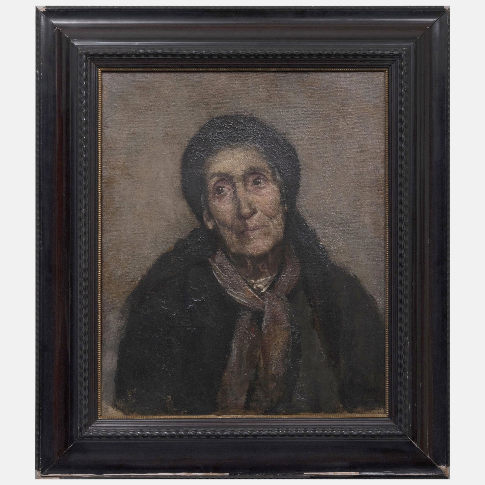 Continental School: Portrait of an Old Woman: Continental School: Portrait of an Old Woman Oil on canvas, unsigned. 21 x 17 1/2 in., 28 1/2 x 25 in. (frame).