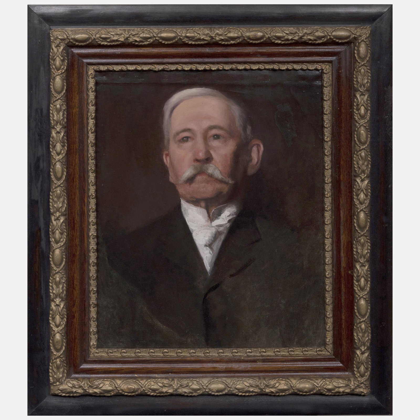 Marion L. Pooke (1883-1975): Portrait of a Gentleman: Marion L. Pooke (1883-1975): Portrait of a Gentleman Oil on canvas, unsigned, with the Estate of Marion Louise Pooke inkstamp on the reverse. 20 x 16 in., 29 x 25 in. (frame).