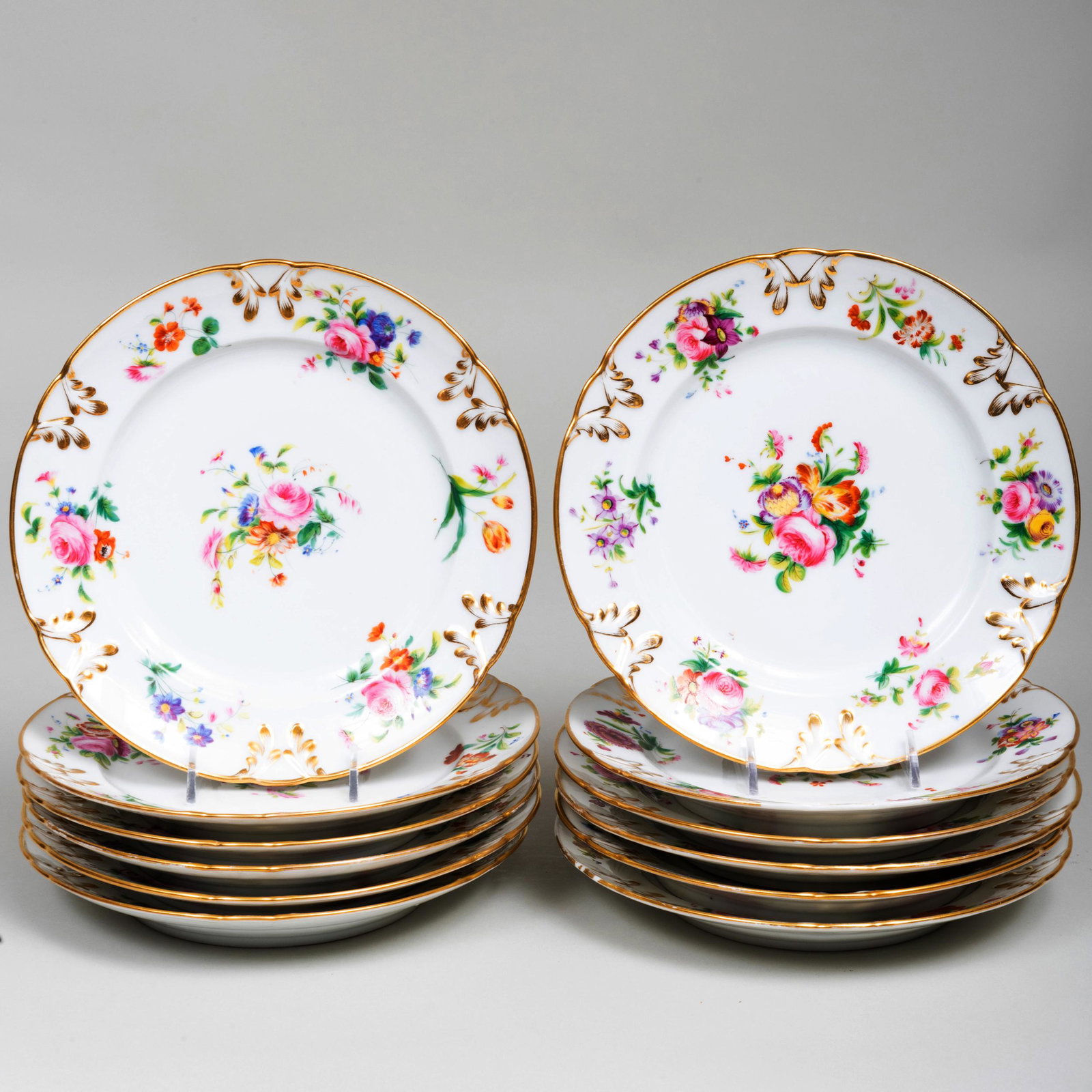 Set of Twelve Continental Dessert Plates: Set of Twelve Continental Dessert Plates Incised mark. 8 1/2 in. diam. Property from a Private Collection, Greenwich, CT
