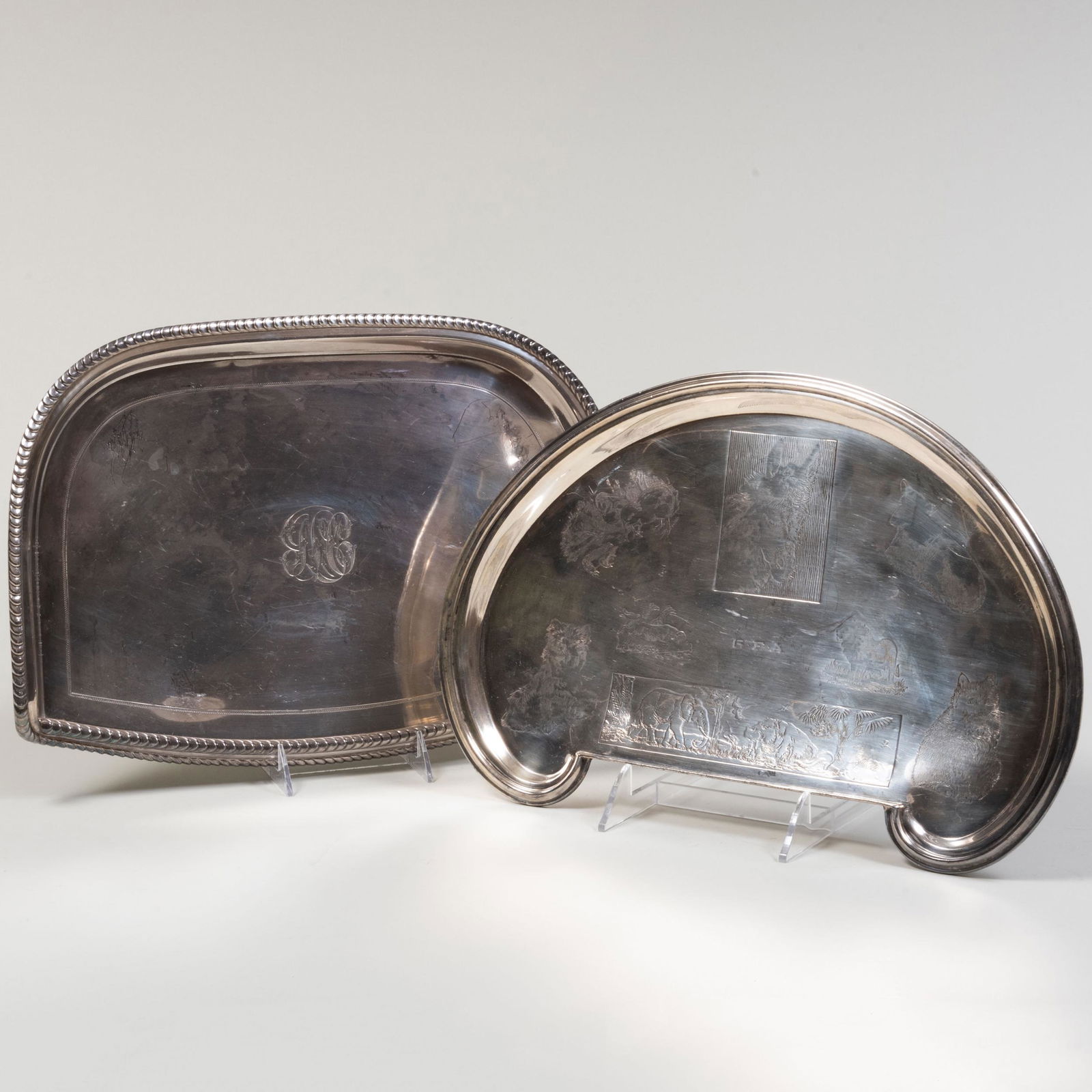 Two Silver Plate Highchair Trays (1 of 11)