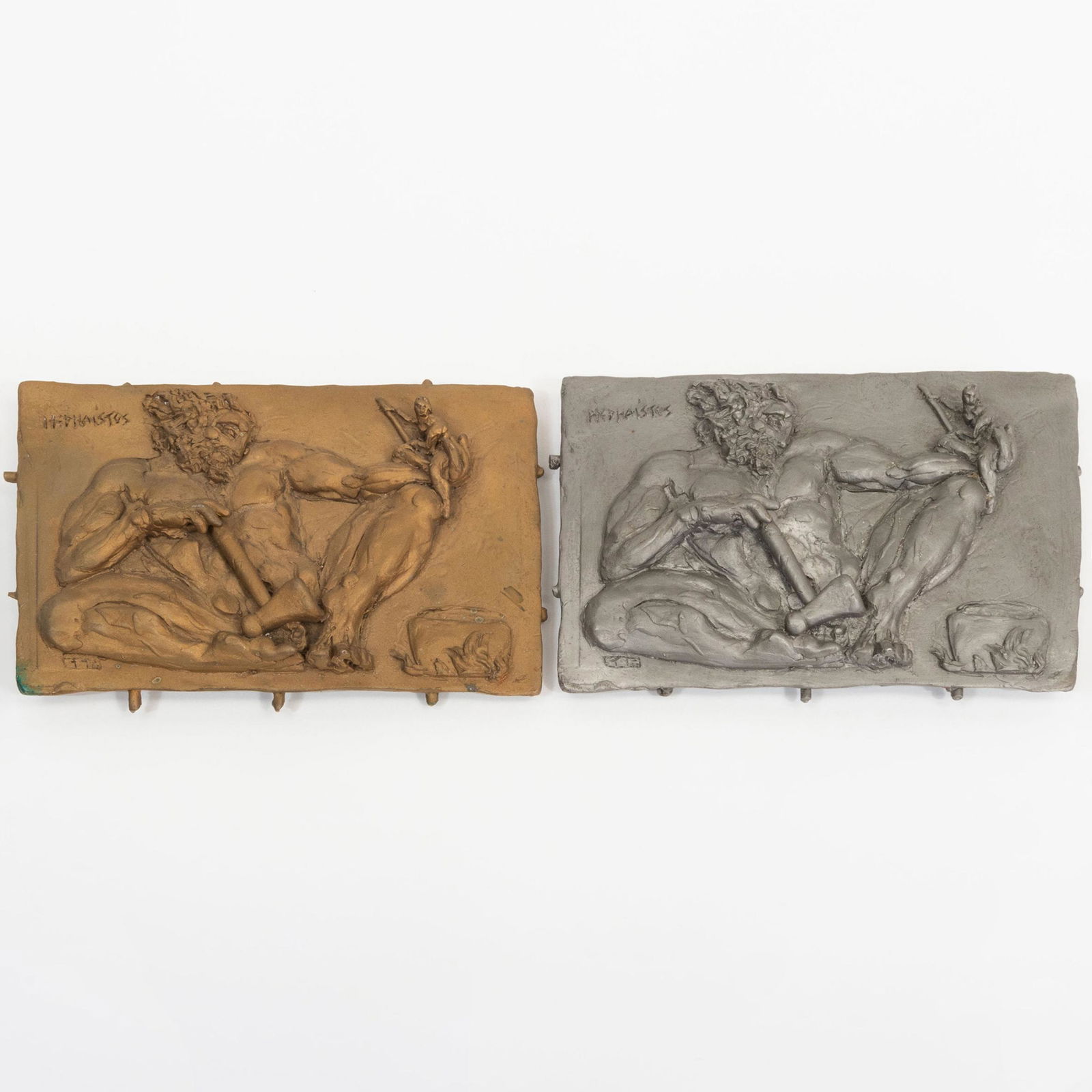 Campbell Paxton (b. 1948): God of the Foundry Hephaestus: Two Plaques (1 of 13)