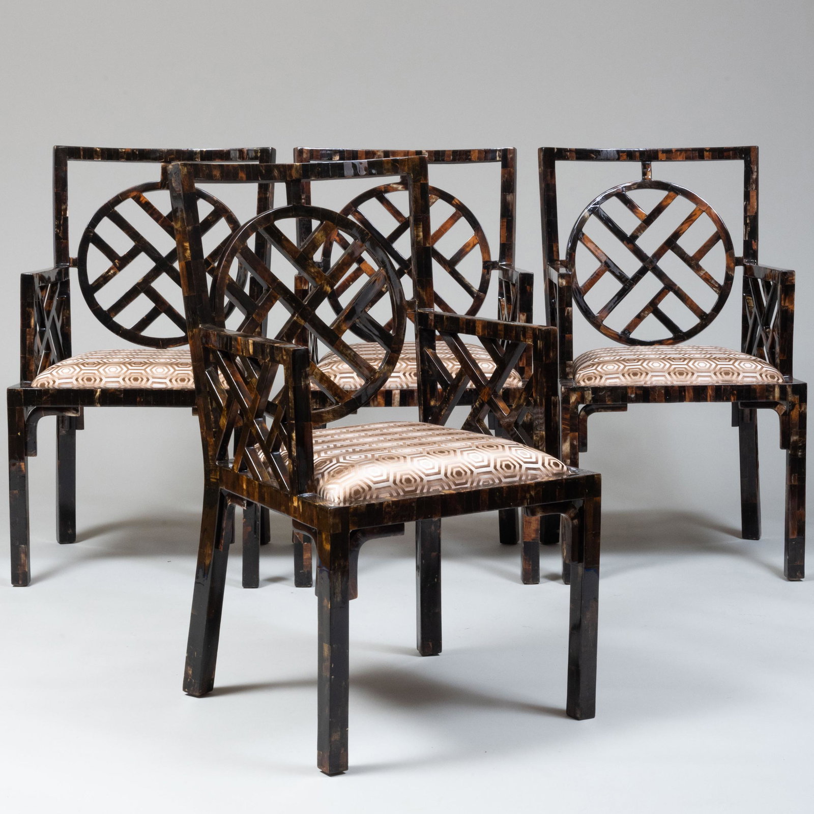 Set of Four Enrique Garcia Acrylic 'Horn' Veneered (1 of 8)