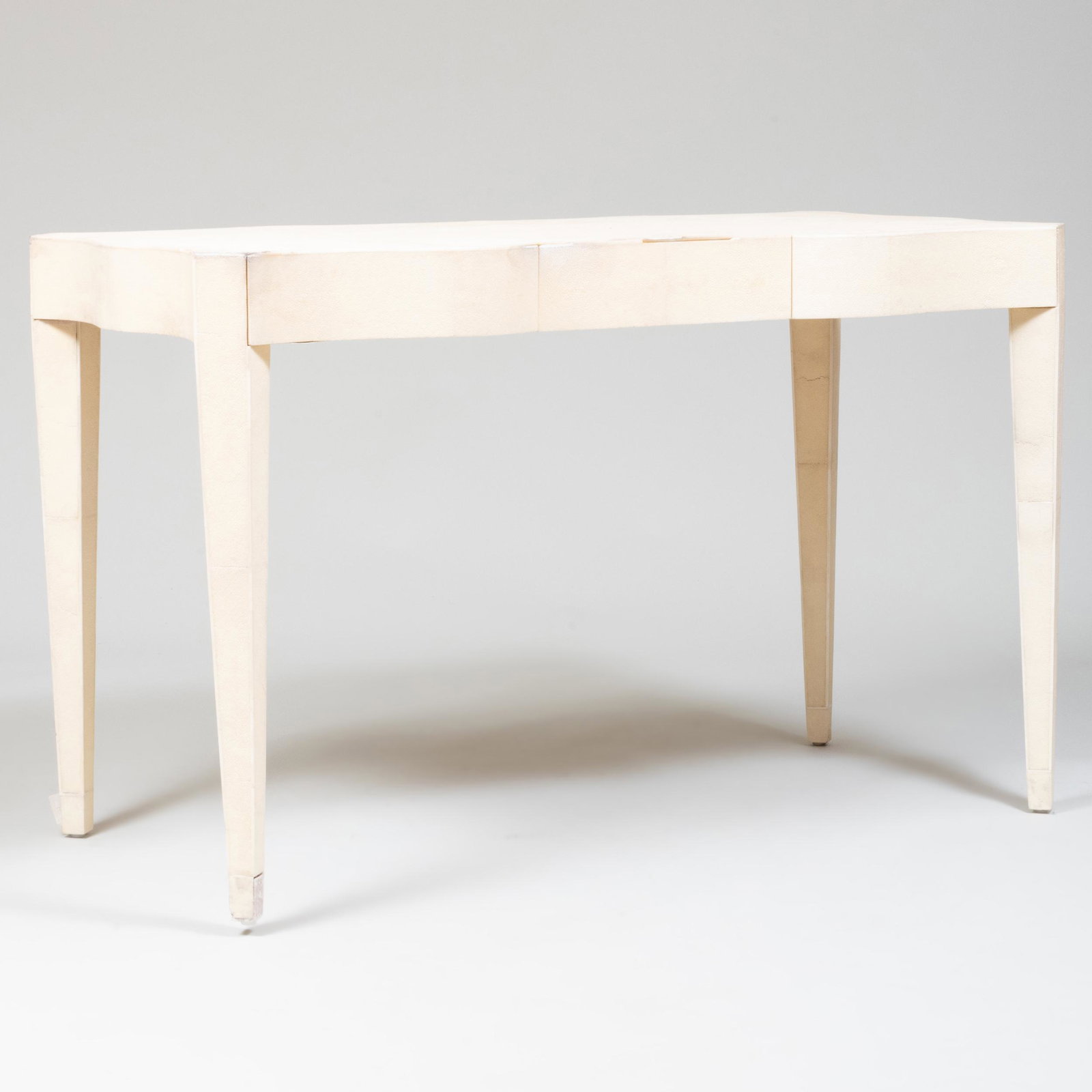 Garrison Rousseau Galuchat Desk with Drawer: Garrison Rousseau Galuchat Desk with Drawer With a Garrison Rousseau label. 30 1/2 x 48 1/4 x 24 in. Property from an Important Estate