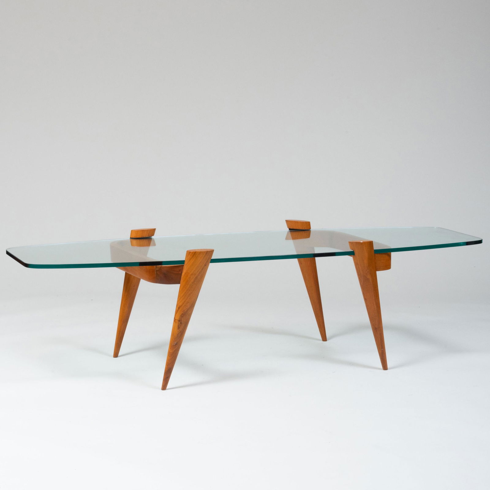 Attributed to Gio Ponti Walnut and Glass Low Table (1 of 7)