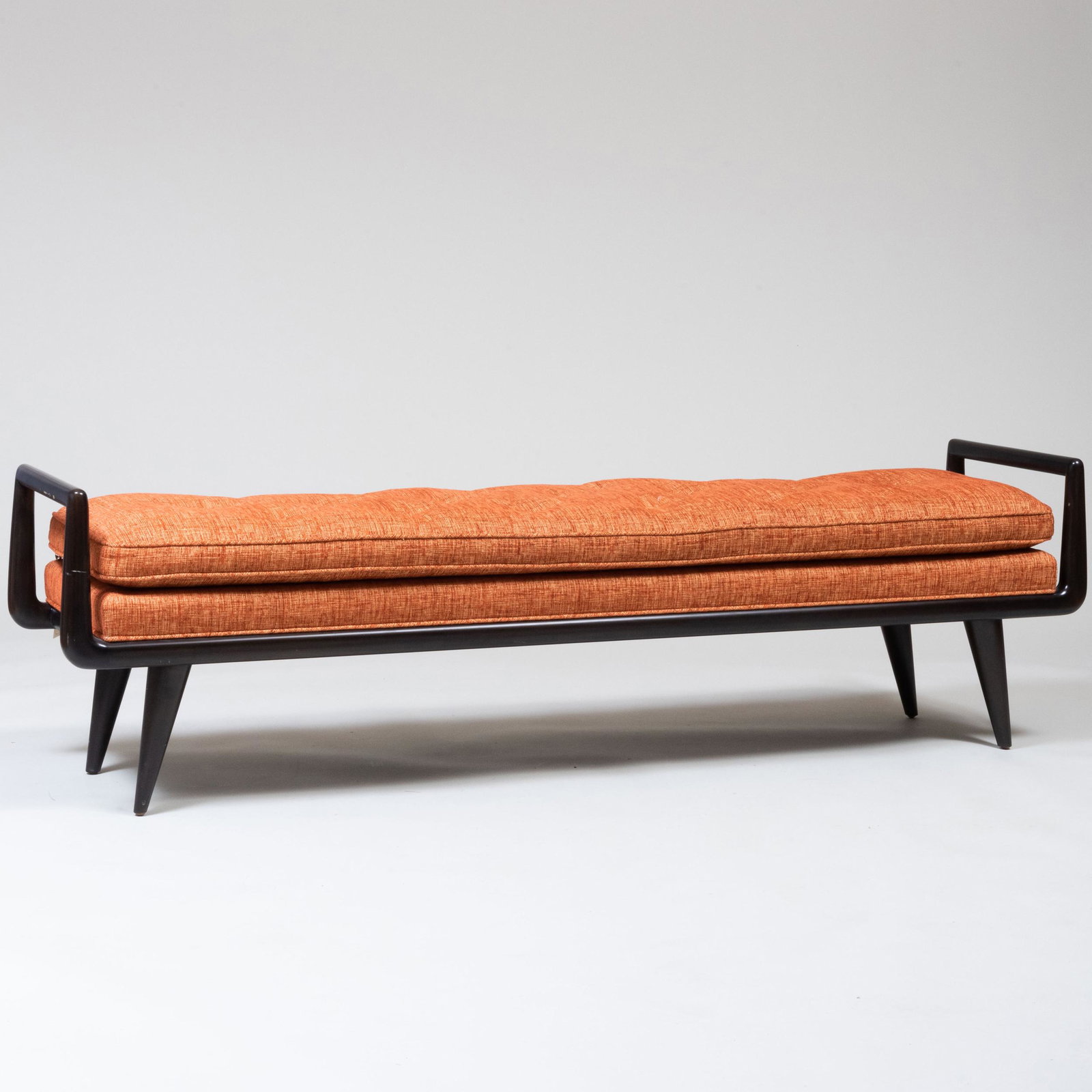 Duane Modern Black Painted and Upholstered Bench, after (1 of 8)
