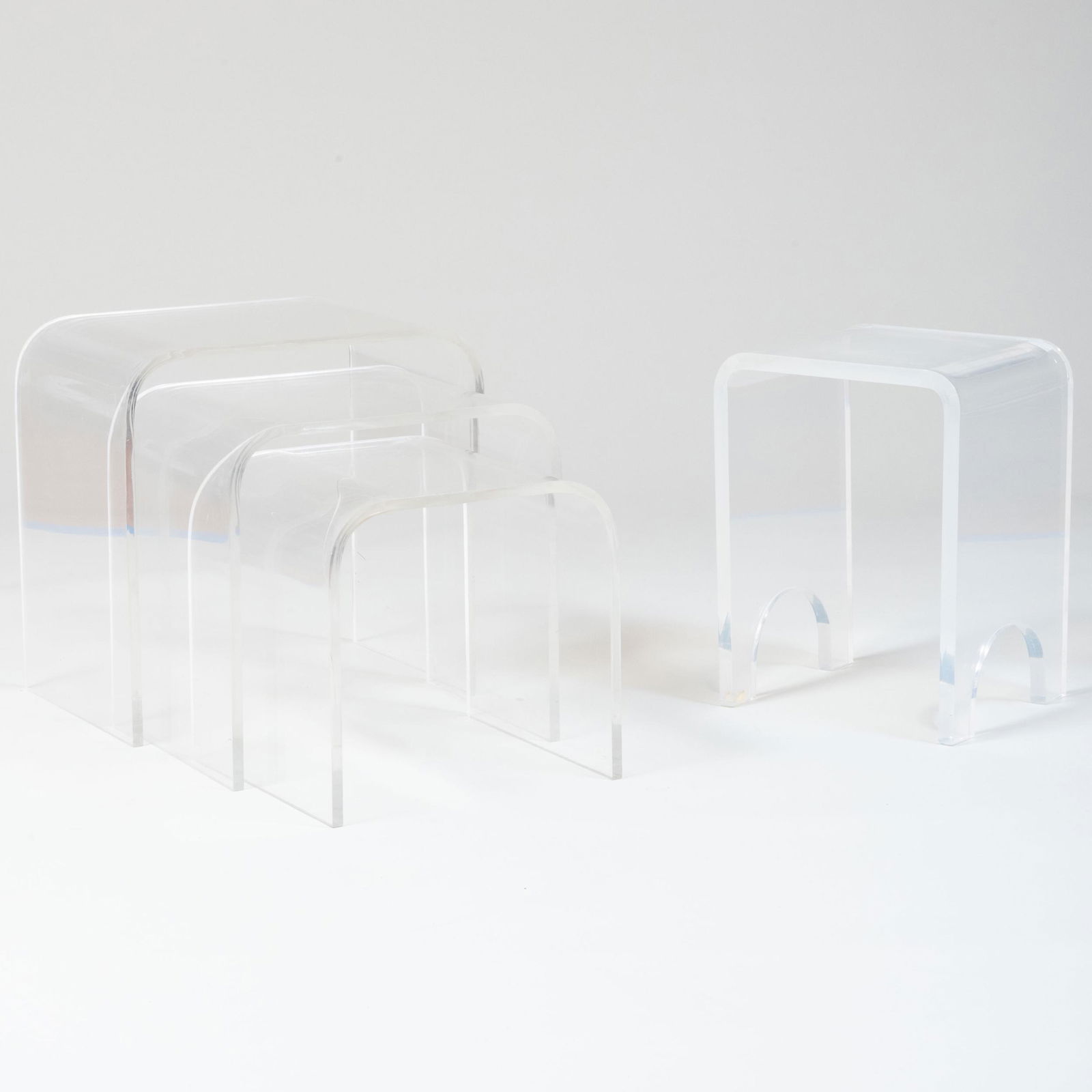Group of Four Lucite Side Tables (1 of 9)