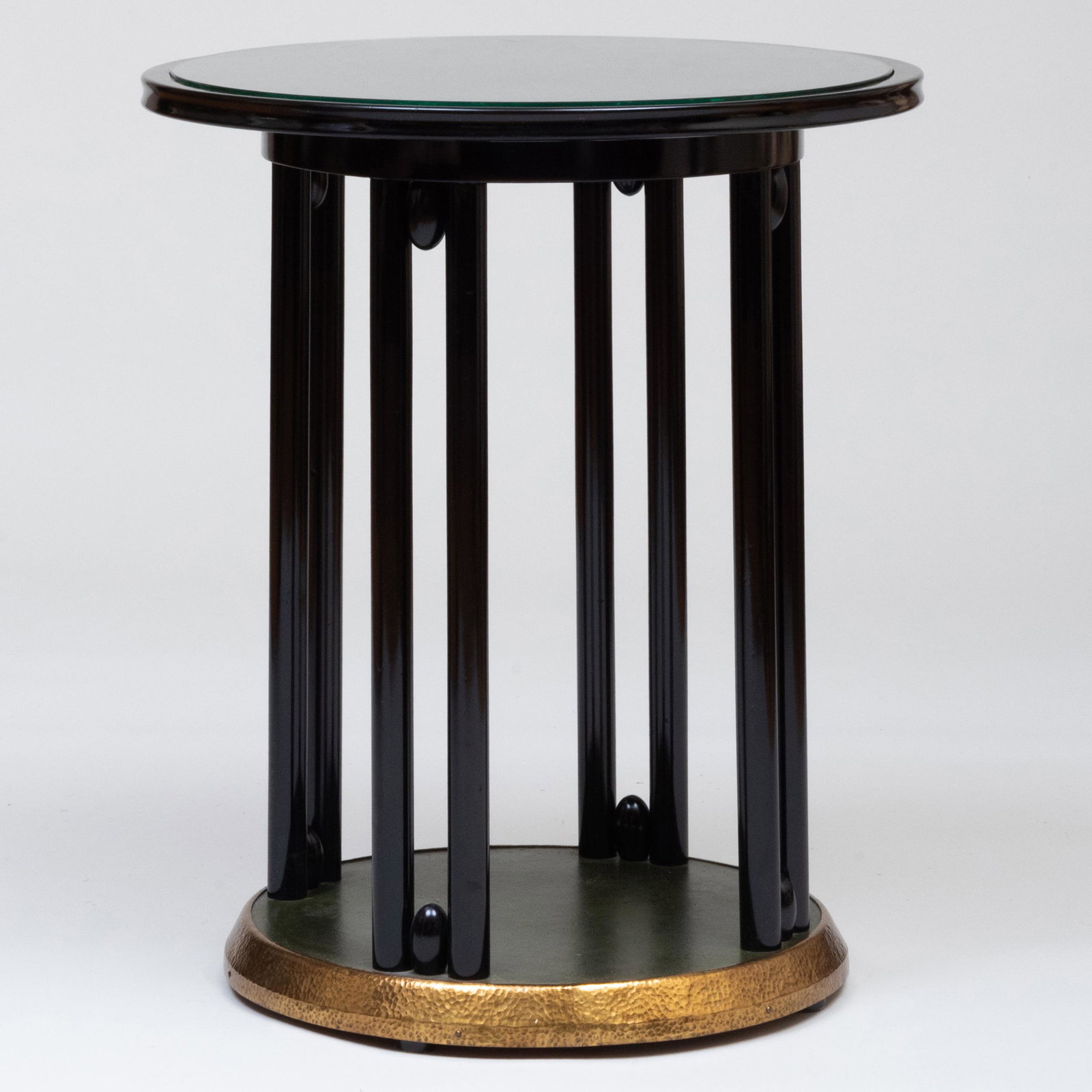 Vienna Secessionist Black Lacquer and Hammered Brass (1 of 6)