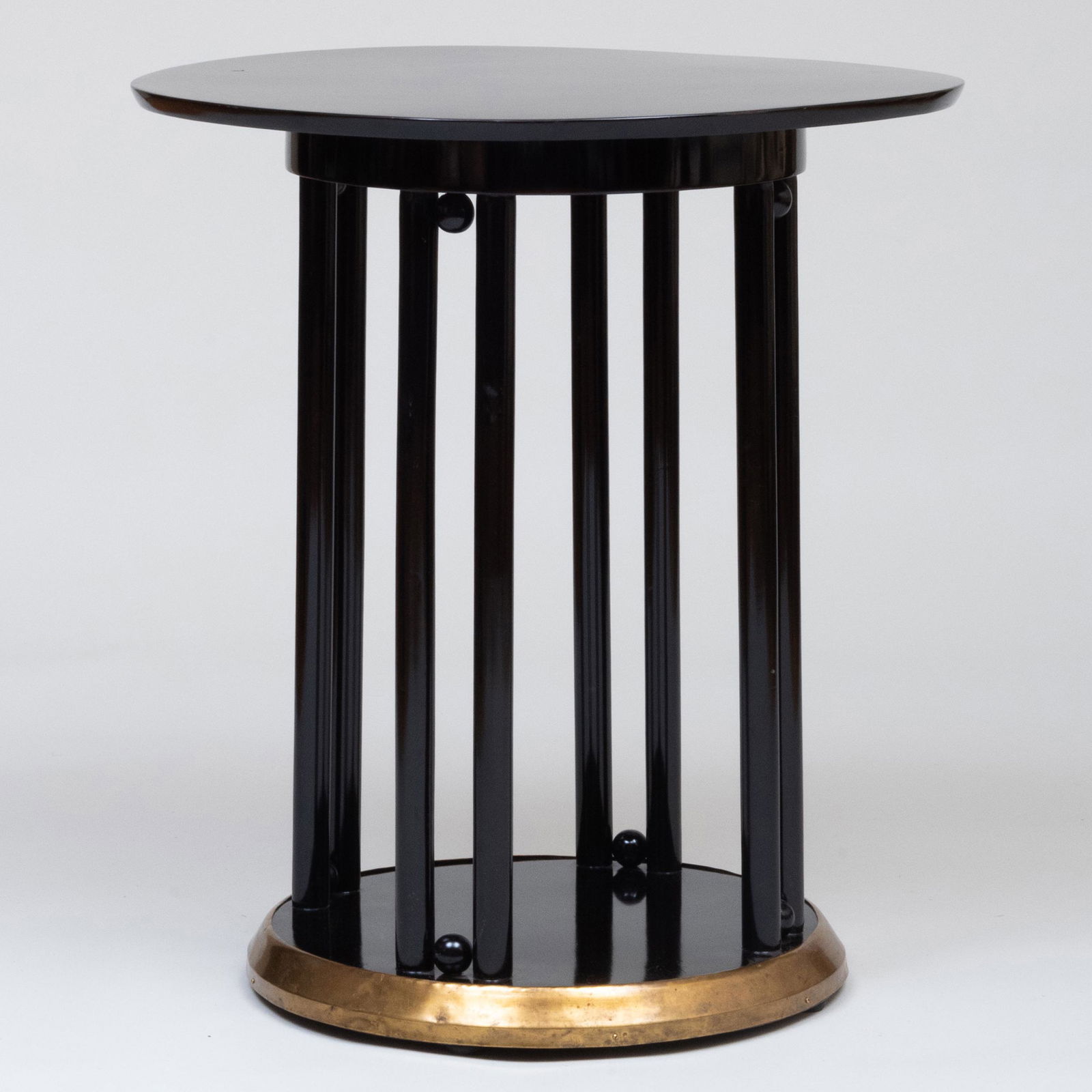 Vienna Secessionist Black Lacquer and Brass Side Table (1 of 11)