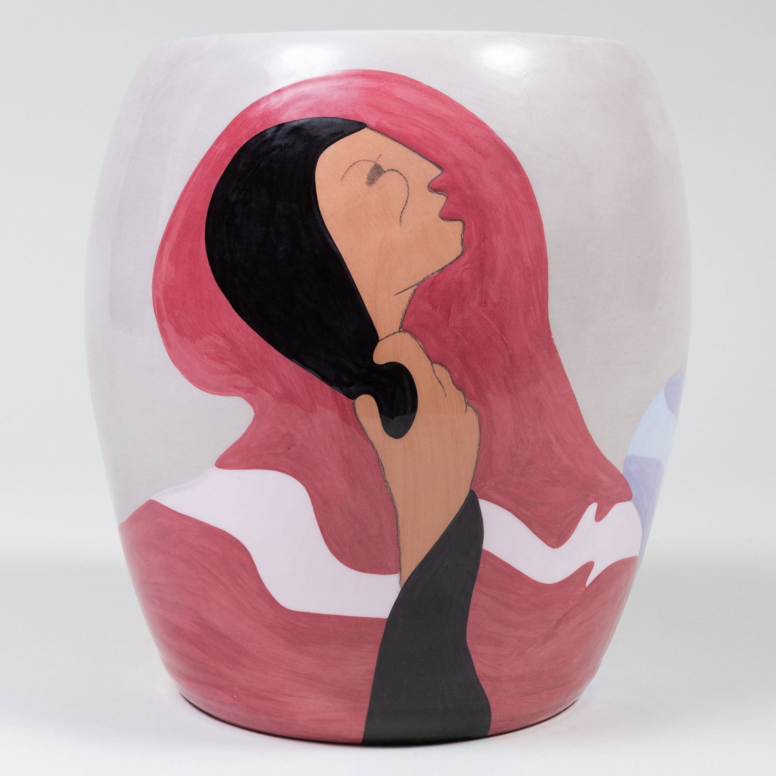 RC Gorman Glazed Ceramic Vase 'The Joke - State II' (1 of 10)