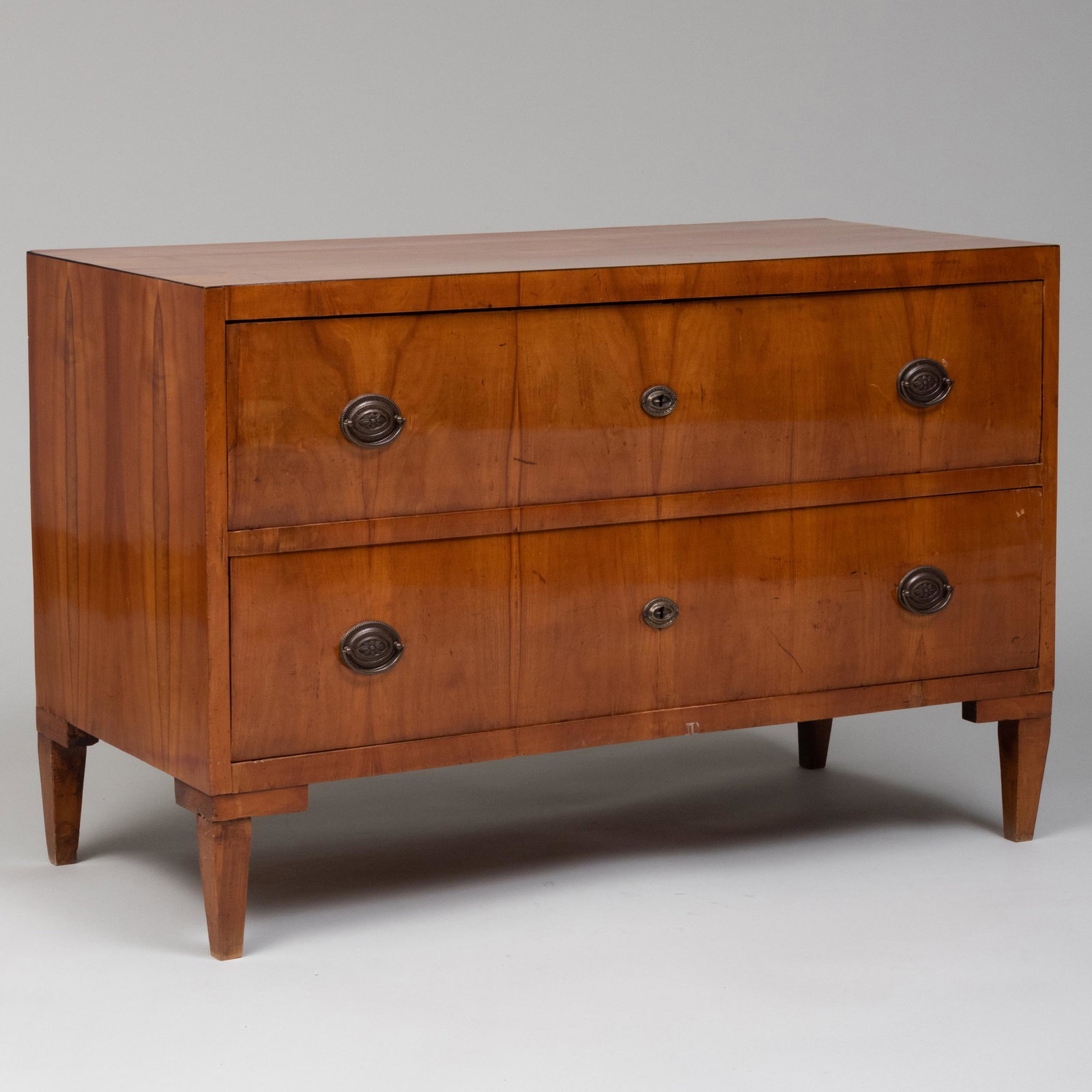 Biedermeier Cherry Chest of Drawers: Biedermeier Cherry Chest of Drawers 31 1/4 x 47 1/2 x 21 3/4 in. Masterfully Decorated Homes: Property from the Collection of the Late Douglas S. Cramer, River House, Martha's Vineyard and Miami