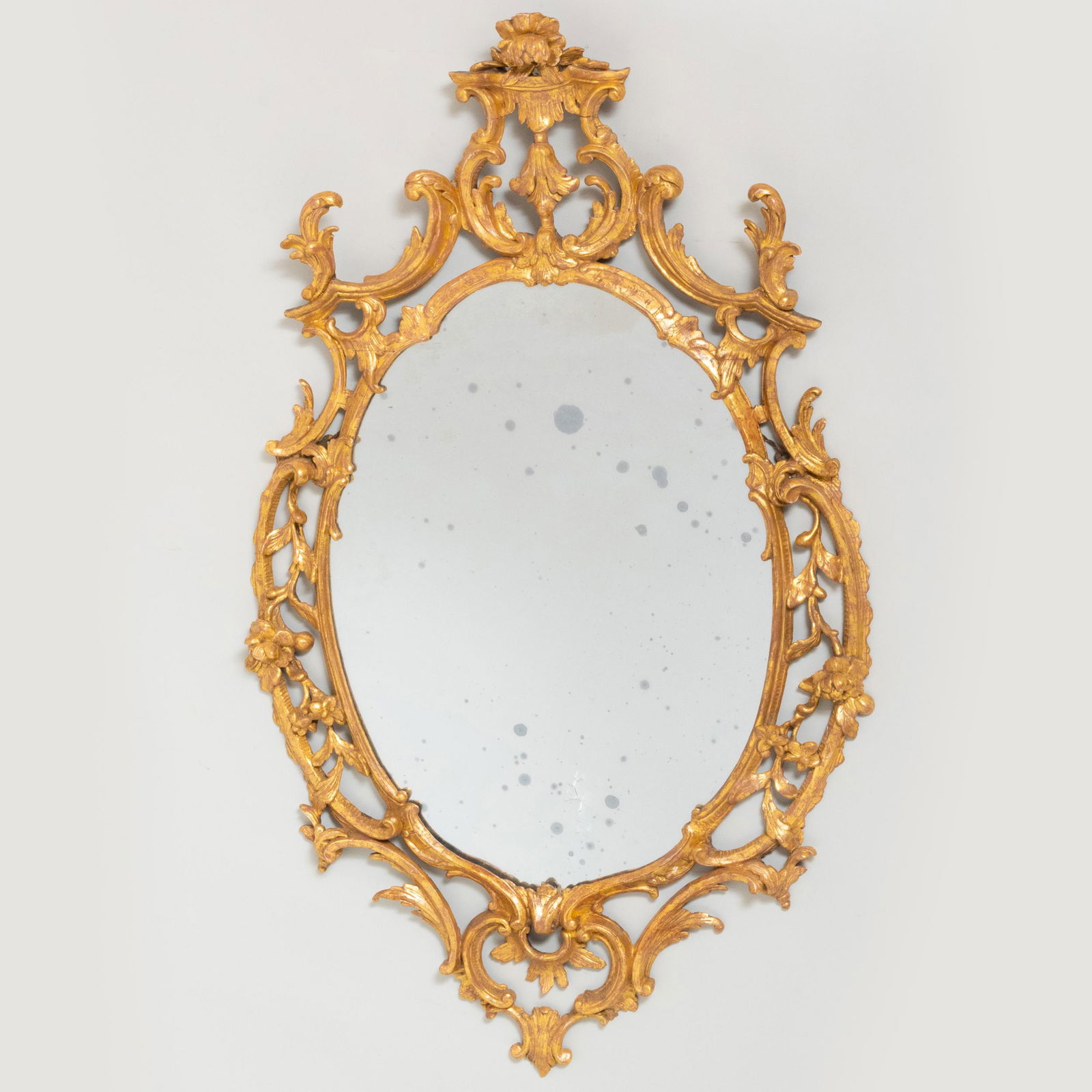 George III Carved Giltwood Oval Mirror (1 of 6)
