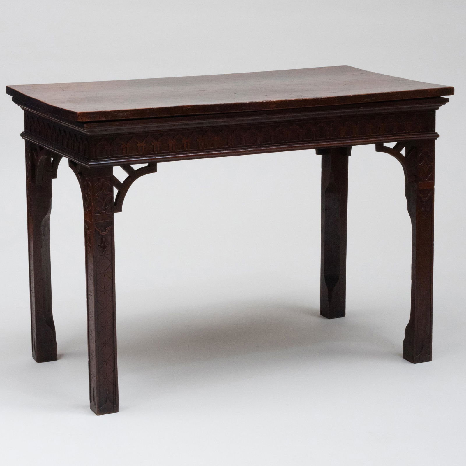 A George III Style Neo-Gothic Mahogany Center Table (1 of 9)