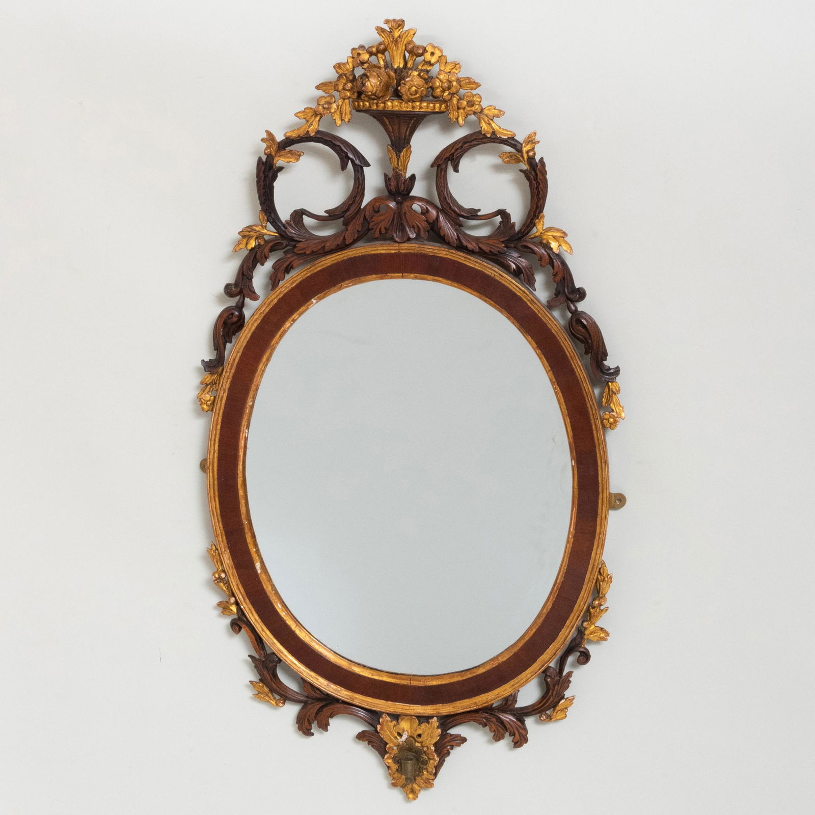 George III Mahogany and Parcel-Gilt Oval Girandole Mirror (1 of 5)