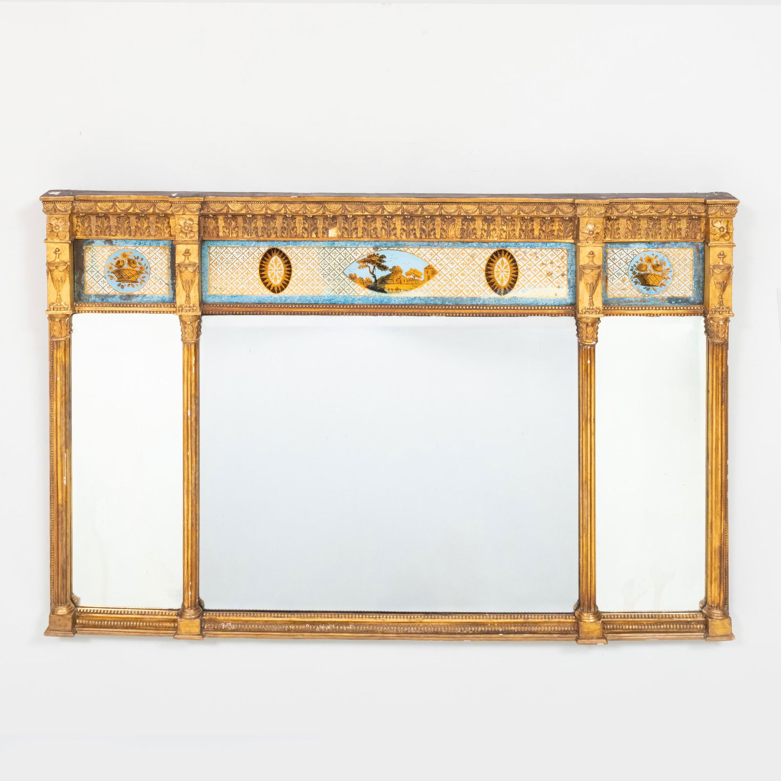 Late George III Giltwood and Verre Ã‰glomisÃ¨ Overmantel Mirror (1 of 5)