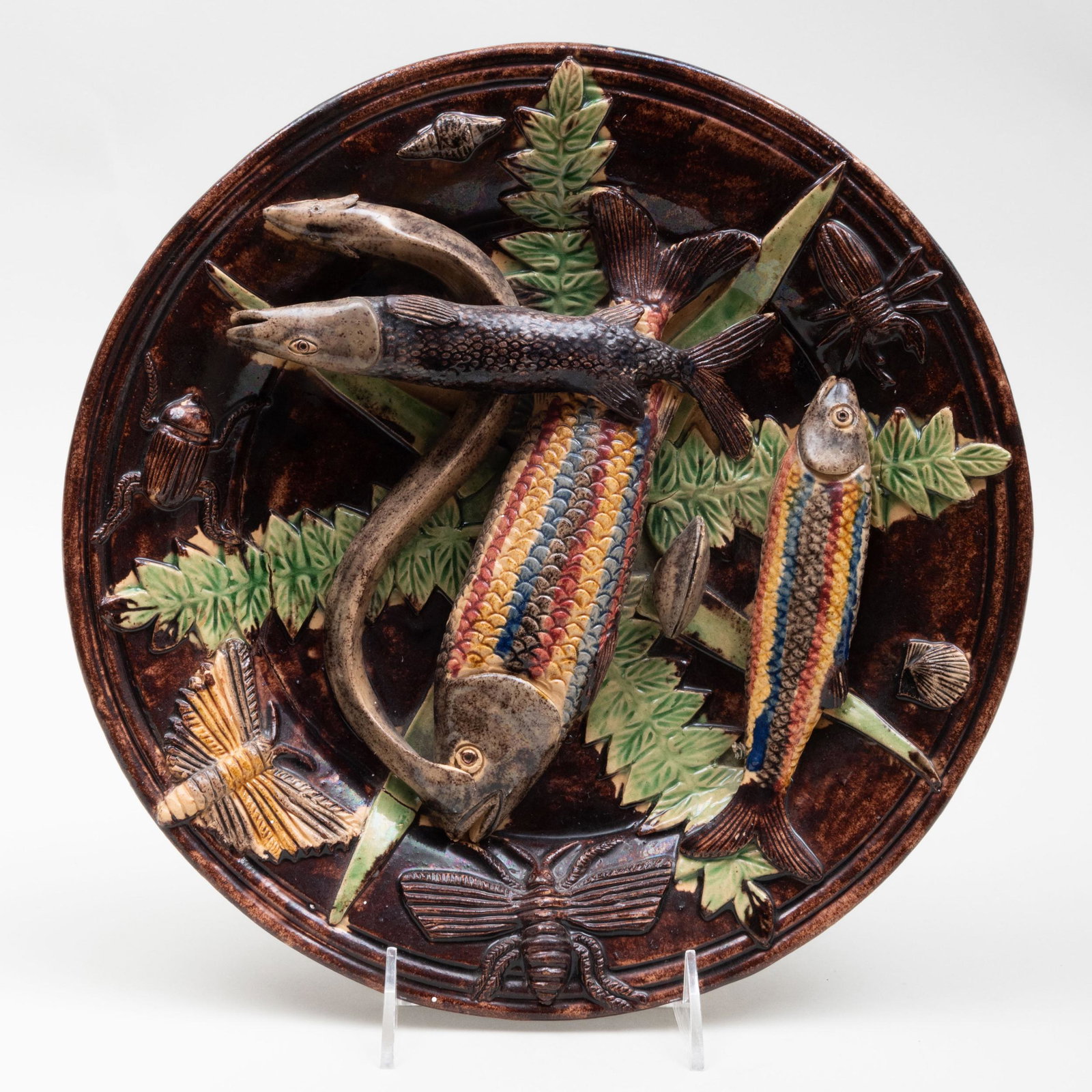 Manuel Mafra Cunha Palissy Style Faience Trompe L'Oeil Circular Dish (1 of 7)
