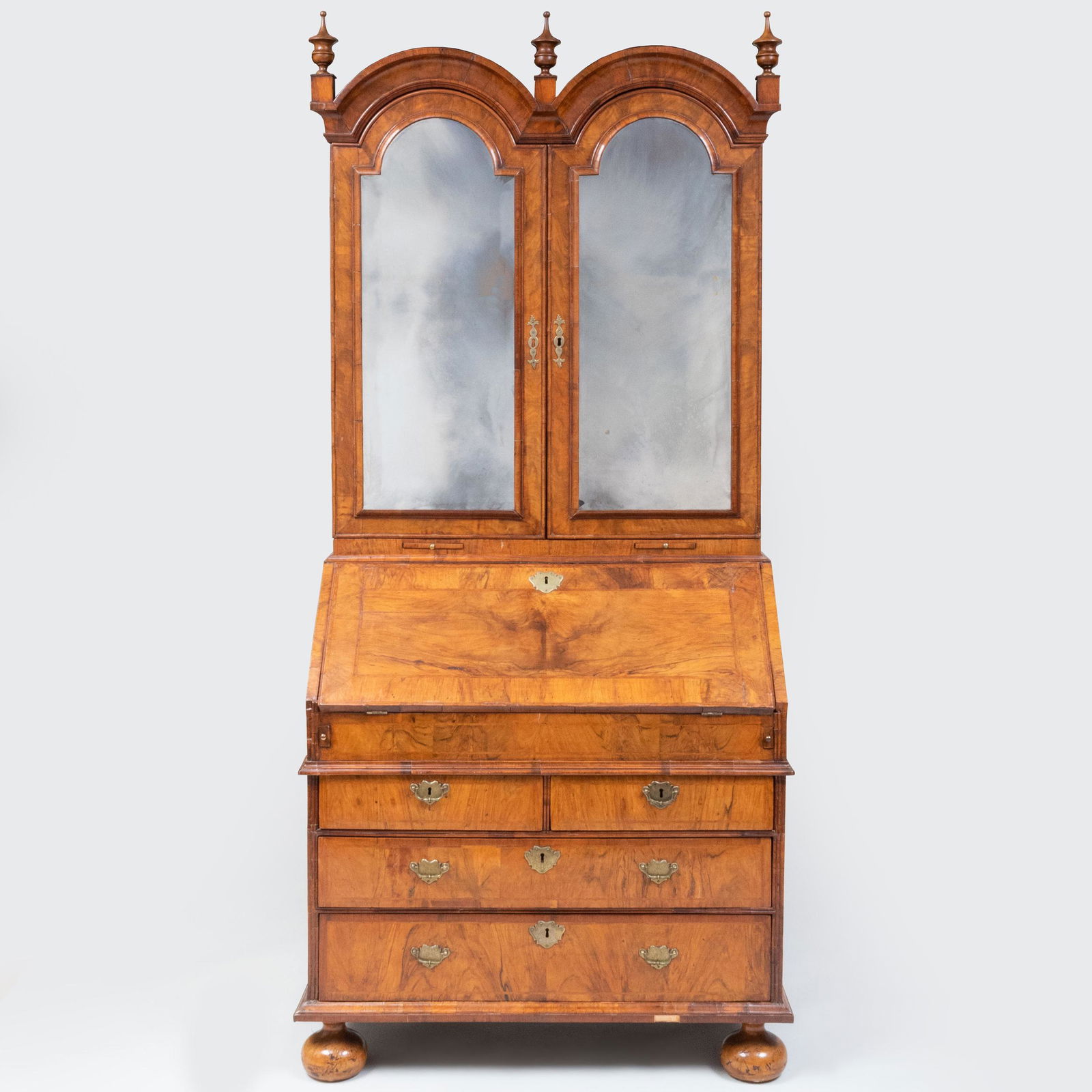 George I Inlaid Walnut Double Dome Secretary Bookcase (1 of 12)