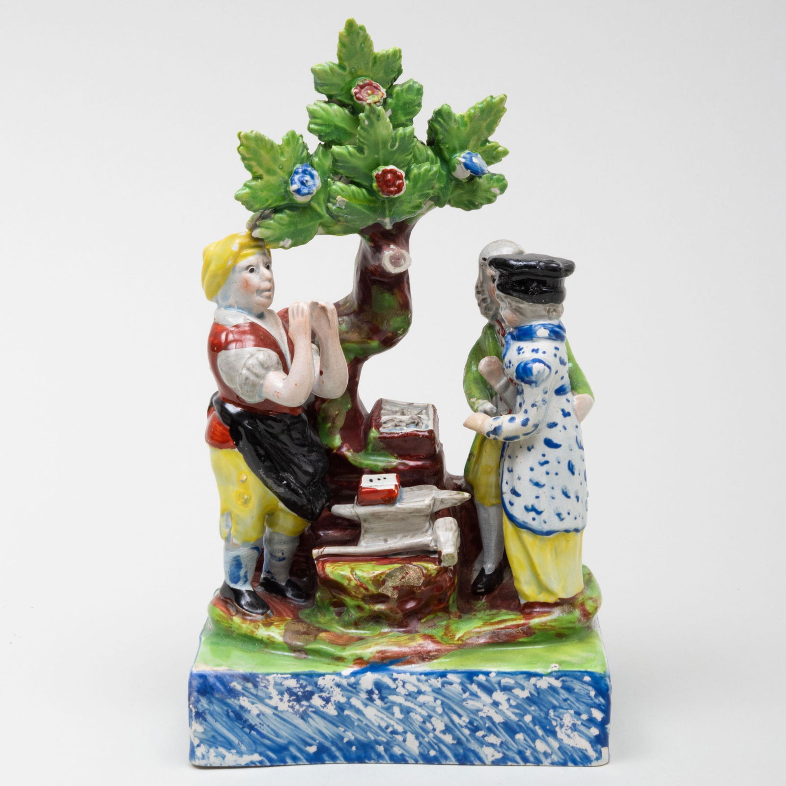 Stafforshire Pearl Glazed Earthenware 'Gretna Green Marriage' Figure Group (1 of 11)