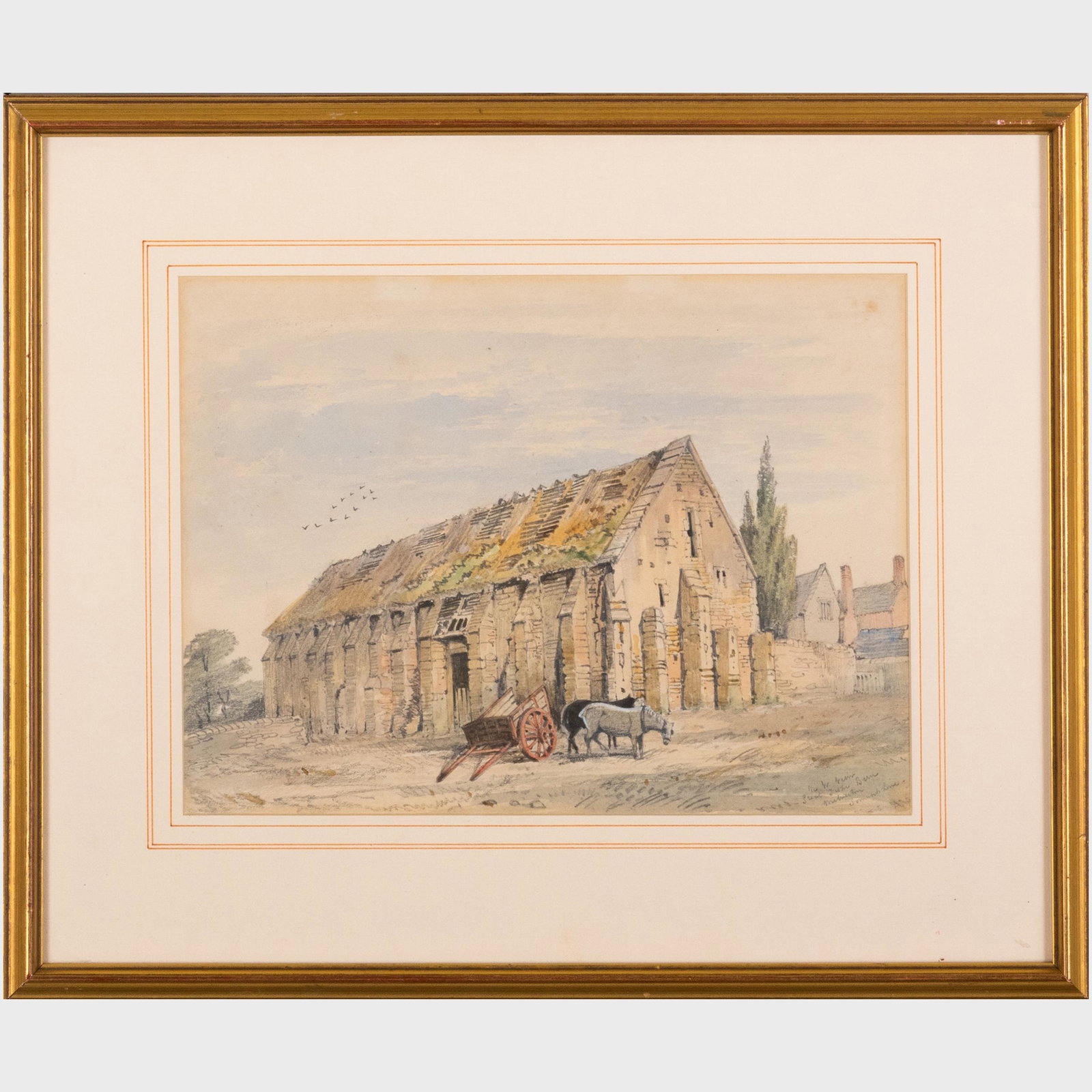 John Livock (1814-1883): Great Barn, Somersetshire; Barn, Somerset; and House and Barn: John Livock (1814-1883): Great Barn, Somersetshire; Barn, Somerset; and House and Barn Three pencil on paper, Great Barn in colors, all variously inscribed, Barn, Somerset dated 1843; together with En