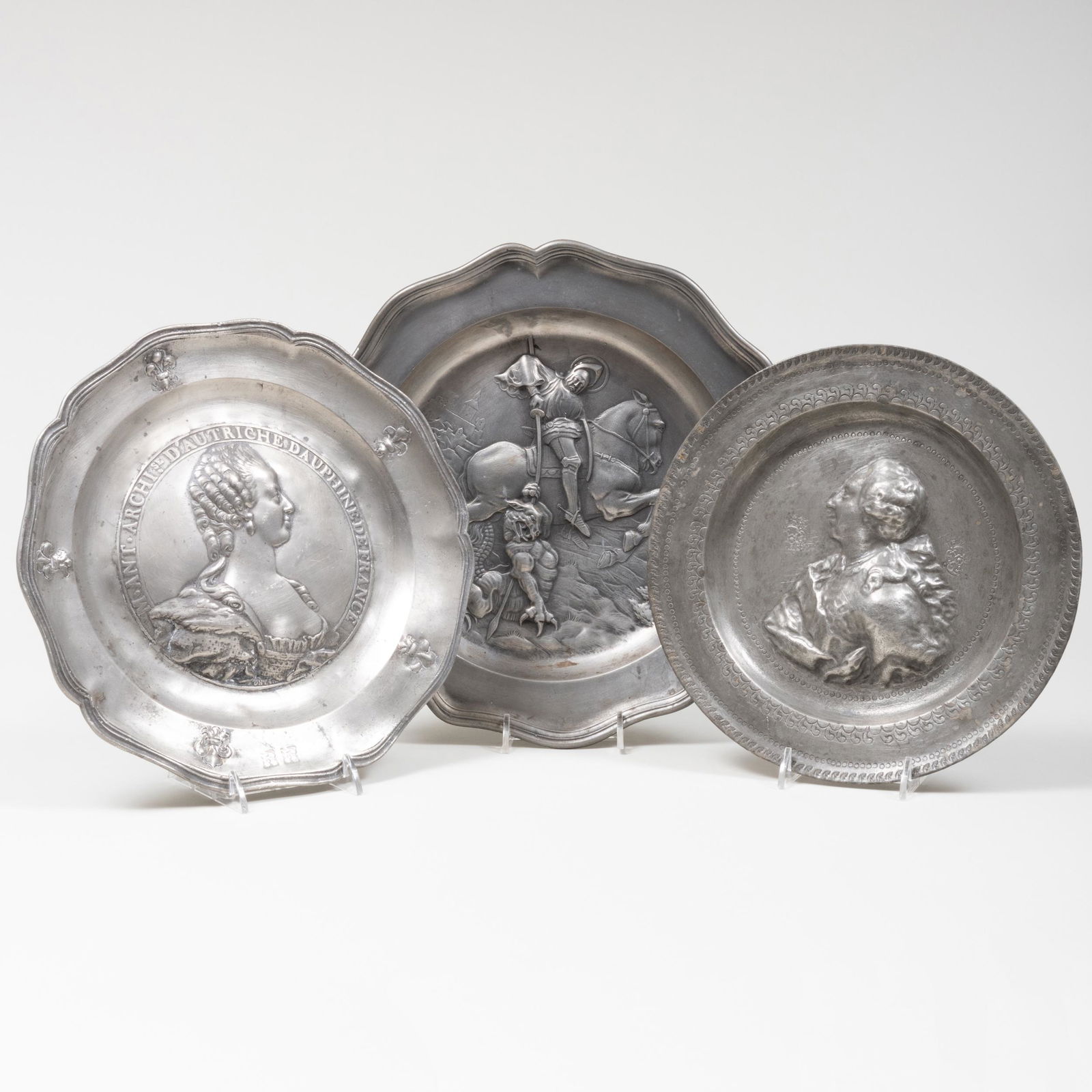 Miscellaneous Group of Three Pewter Plates (1 of 15)