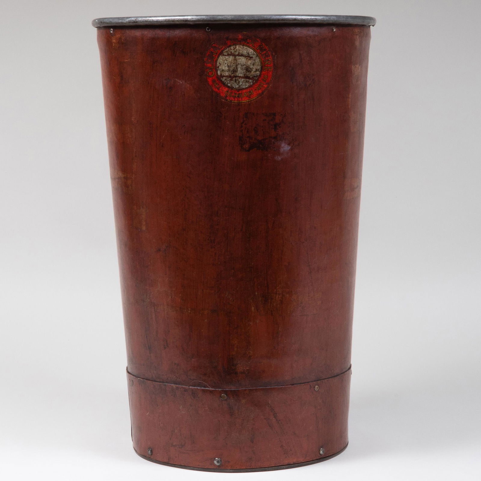 Large English Painted Metal Armorial Kindling Bucket (1 of 9)