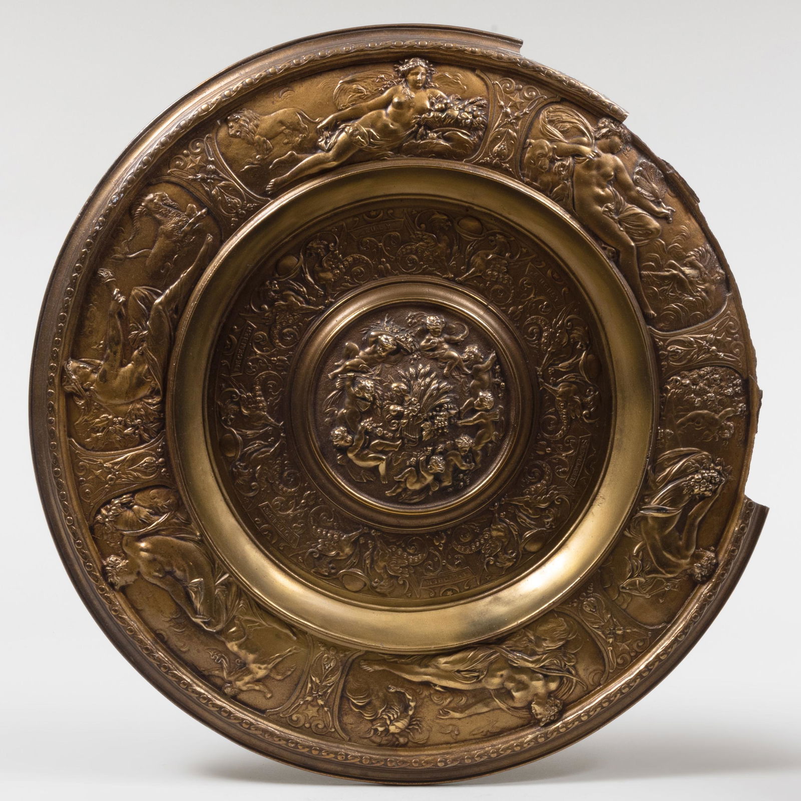 Two Renaissance Revival Metal and Gilt-Metal Chargers (1 of 13)