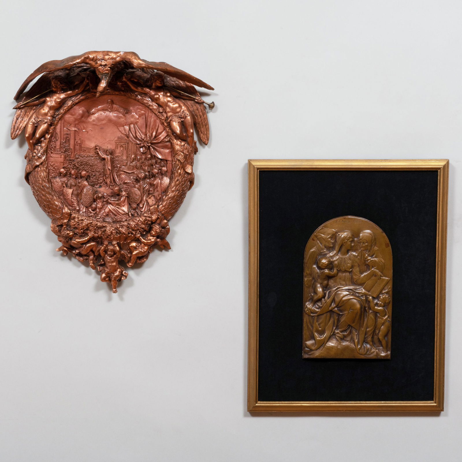 Bronze Figural Plaque of the Virgin Mary and Child, signed F. Barbedienne (1 of 8)