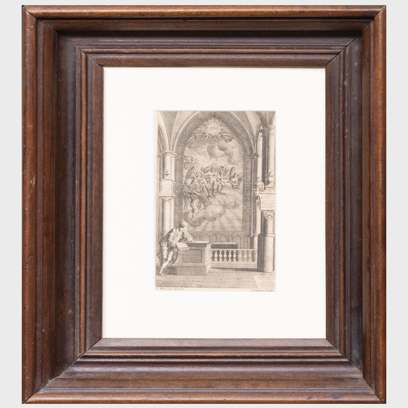 Pierre Lepautre (1660-1744) after Samuel Wale (1721-1786): Vue de l'interieur de l'église: Pierre Lepautre (1660-1744) after Samuel Wale (1721-1786): Vue de l'interieur de l'église Etching in black on laid paper. 8 1/4 x 5 1/8 in. (sheet), 12 1/2 x 10 1/4 in. (frame).