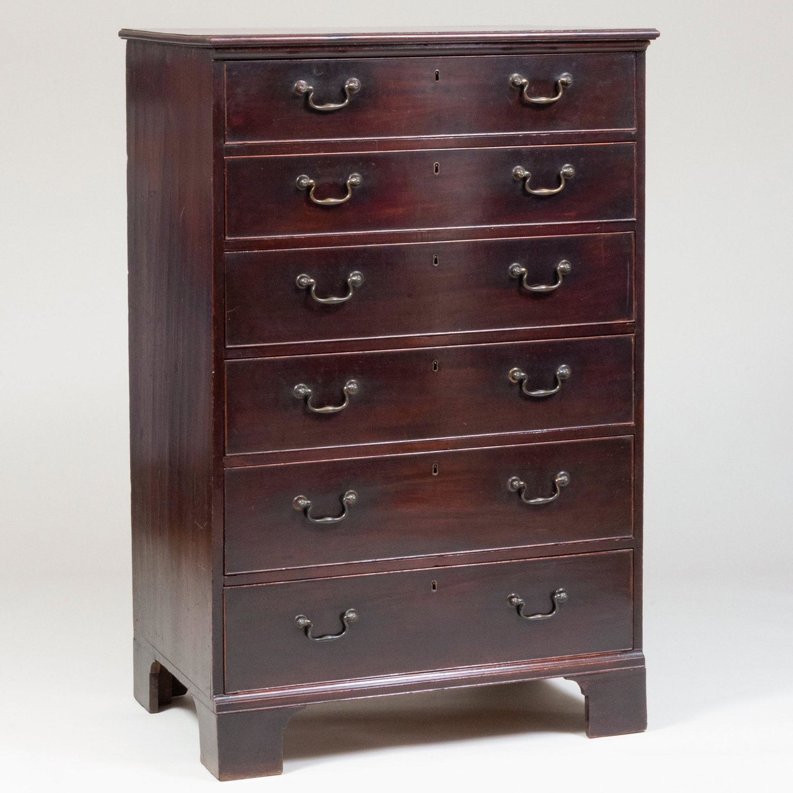 Late George III Mahogany Tall Chest of Drawers: Late George III Mahogany Tall Chest of Drawers 4 ft. 7 in. x 35 1/2 x 24 1/2 in.