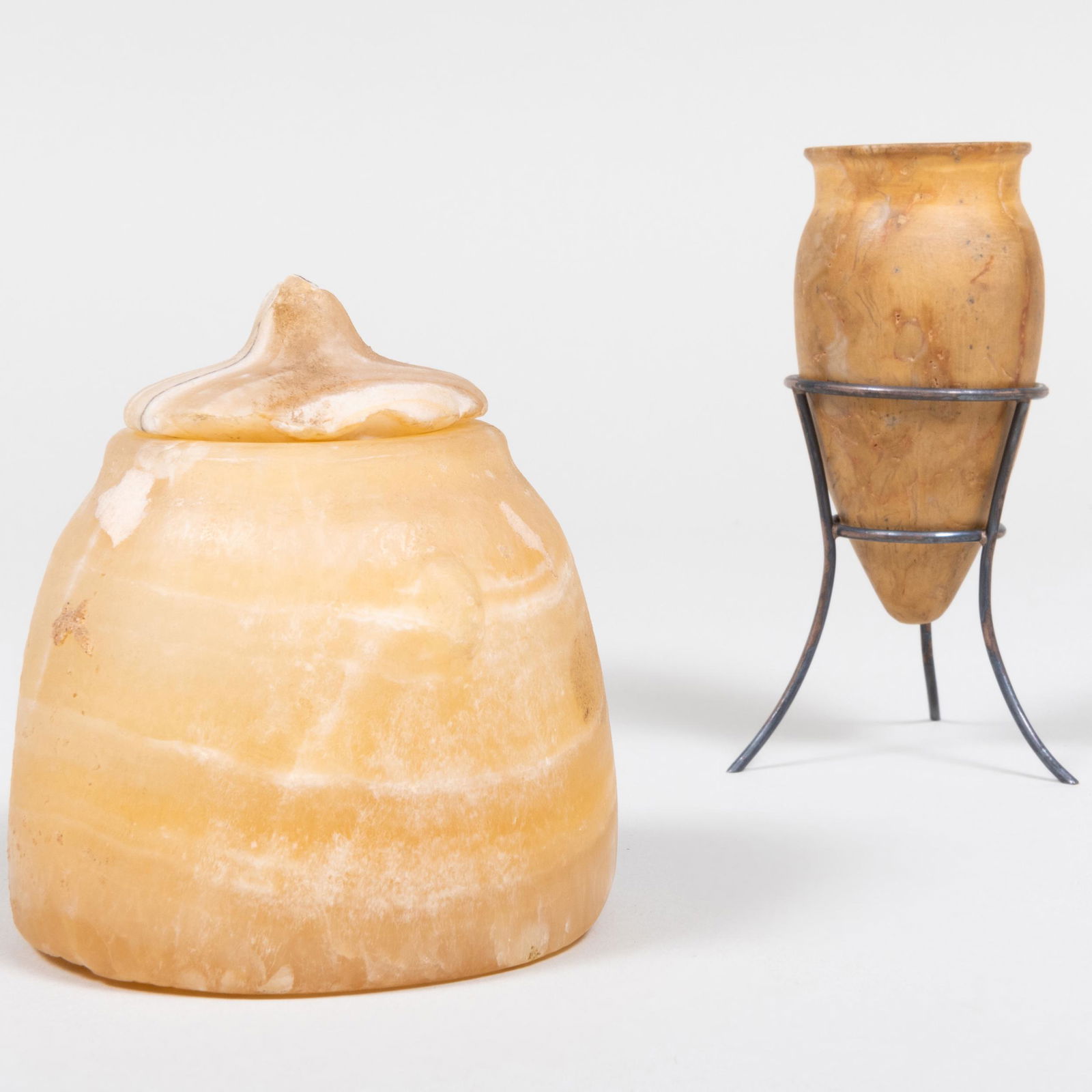 Alabaster Jar and Cover with a Carved Stone Vessel (1 of 19)
