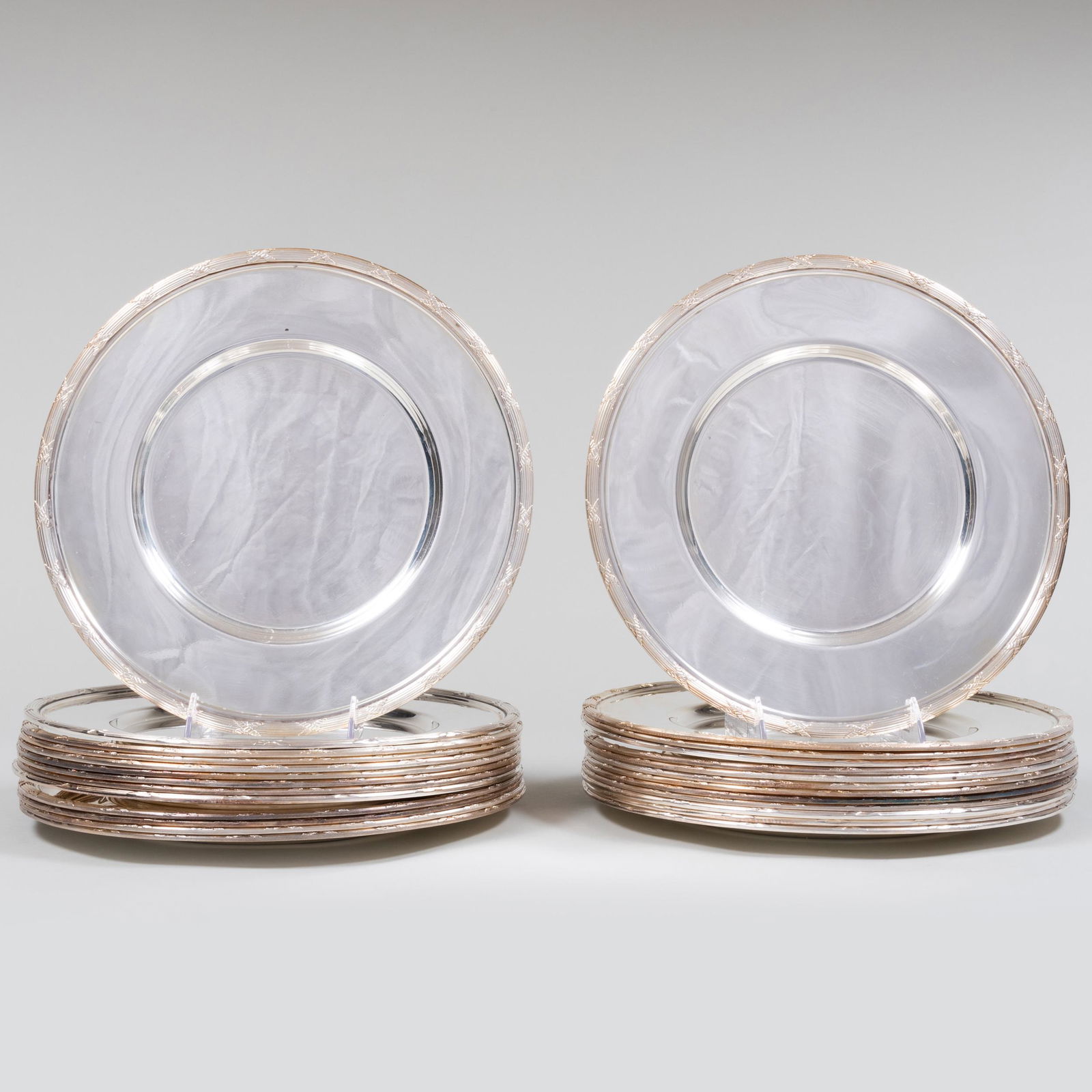 Set of Twenty-Four Silver Plate Place Plates (1 of 4)