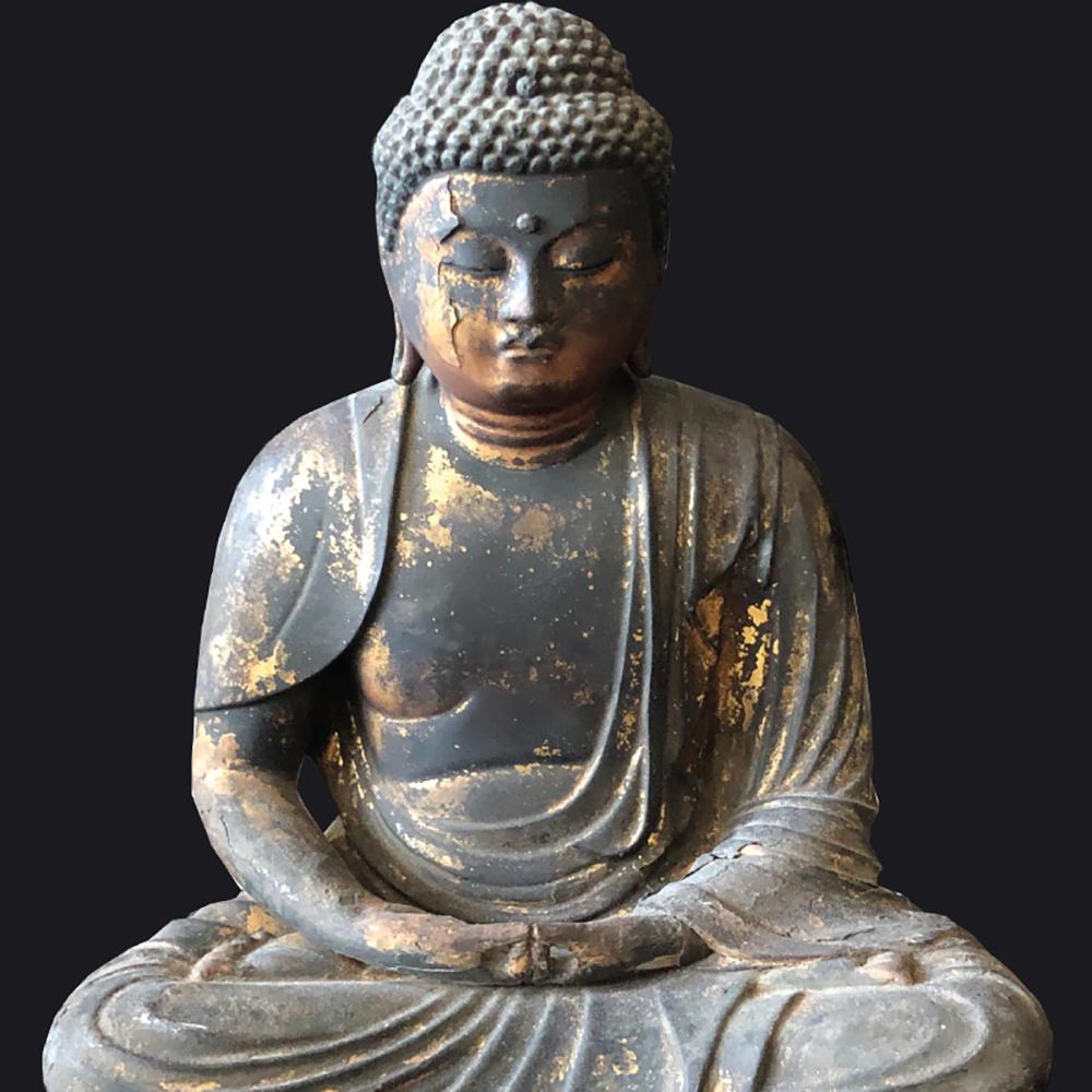 Japanese Gilt-Lacquer Seated Amida Buddha Figure (1 of 12)
