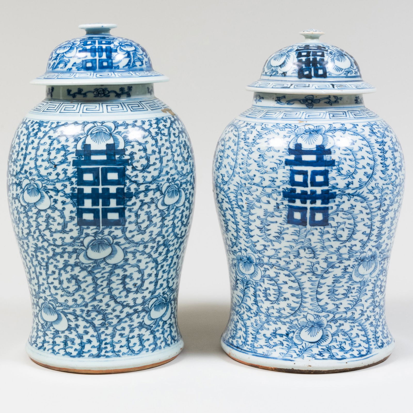 Near Pair of Chinese Blue and White Porcelain Jars (1 of 11)