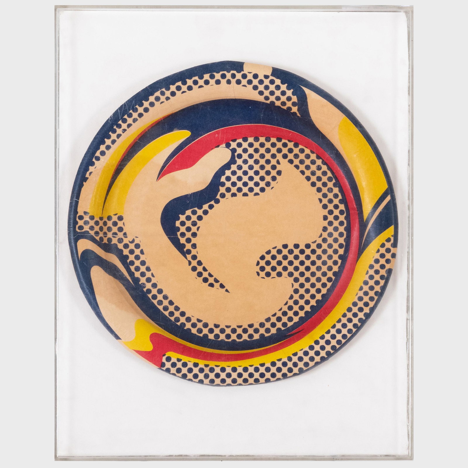 Roy Lichtenstein (1923-1997): Paper Plate: Roy Lichtenstein (1923-1997): Paper Plate Screenprint in colors, 1969, with the printed text on the reverse. 10 1/4 in. (diameter).