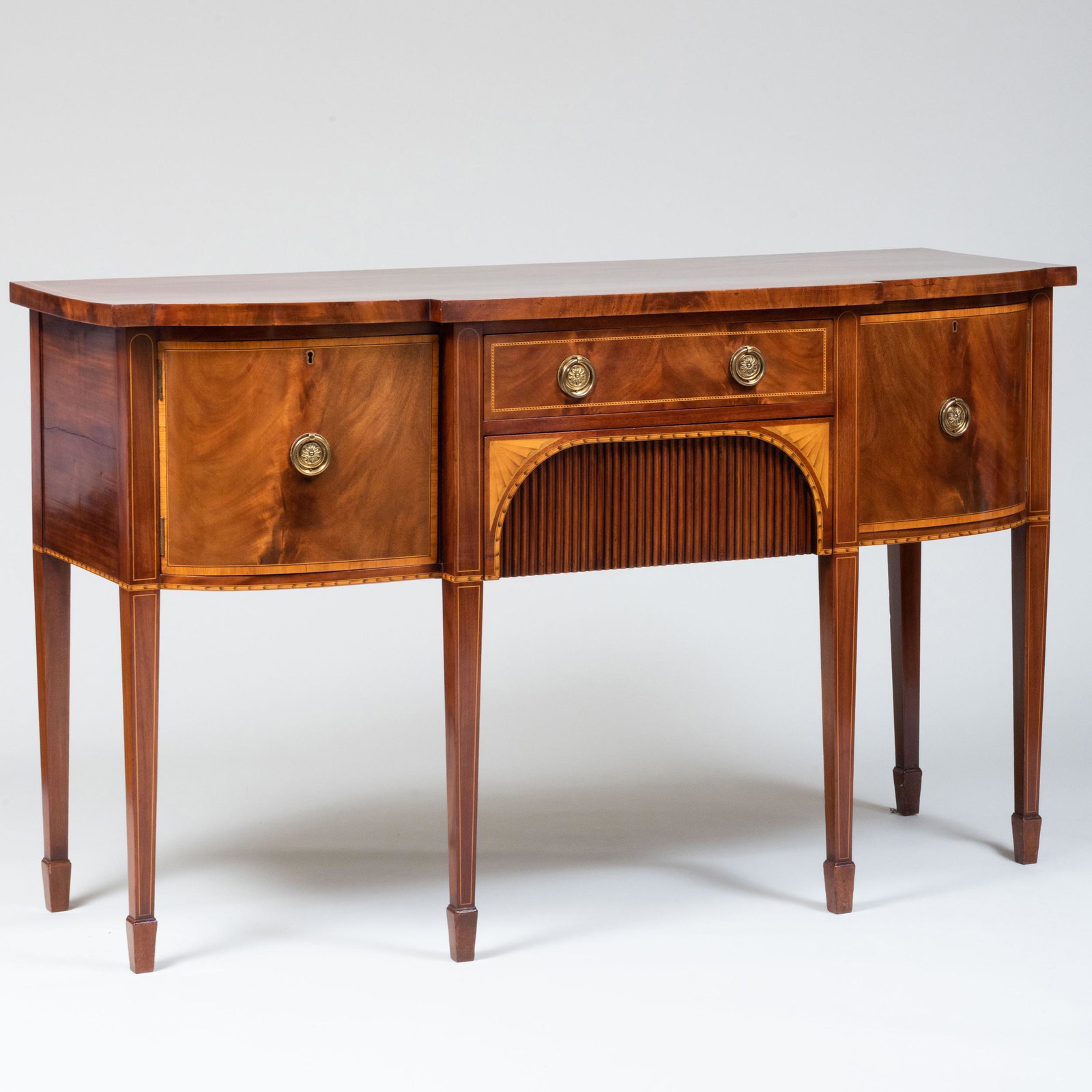 George III Inlaid Mahogany Sideboard: George III Inlaid Mahogany Sideboard 36 1/4 x 5 ft. x 23 1/4 in.